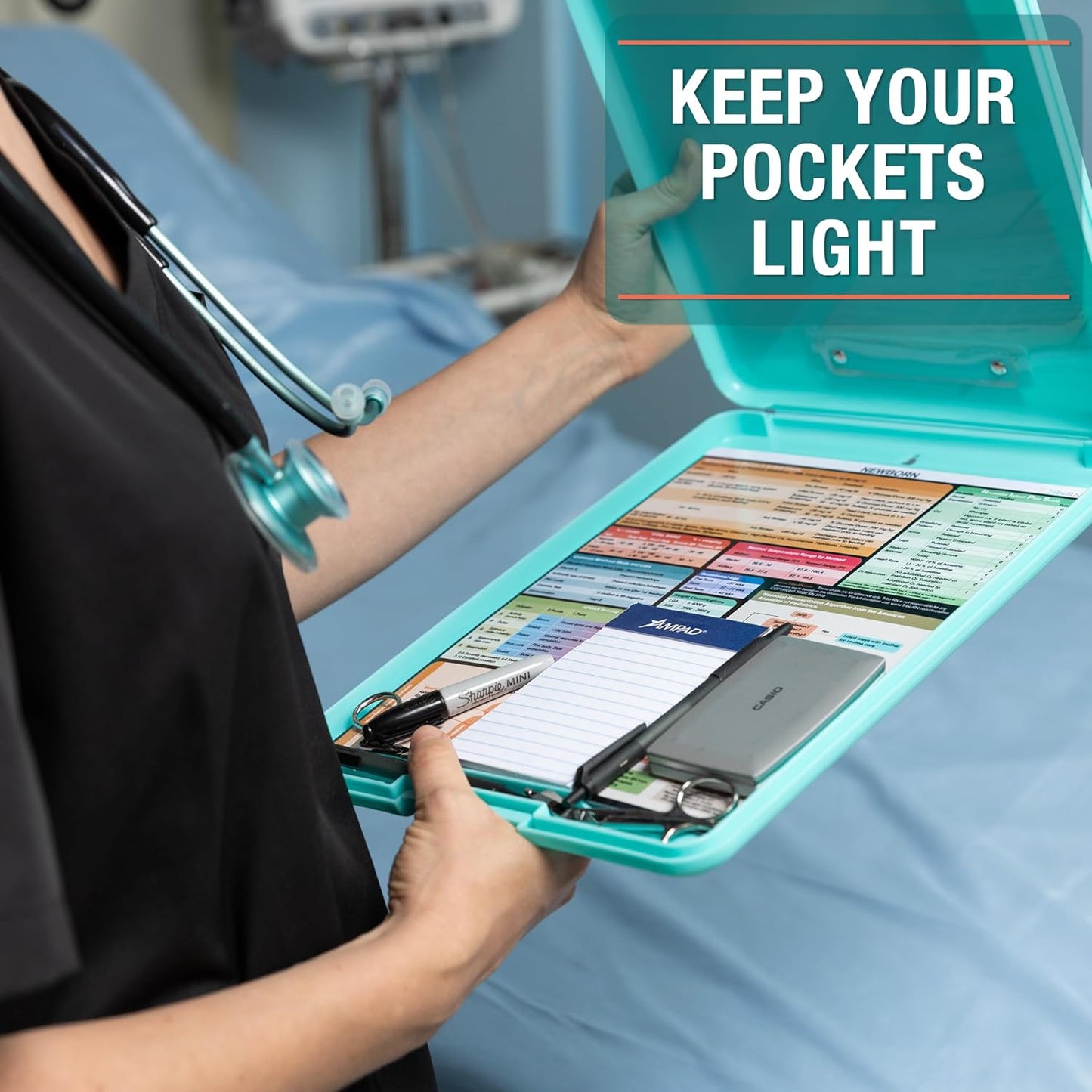 Tribe RN Nursing Clipboard with Storage - Medical Clipboard Nursing Essentials for Nurses and Nursing Students School Supplies with Quick Access Reference Guide (Purple)