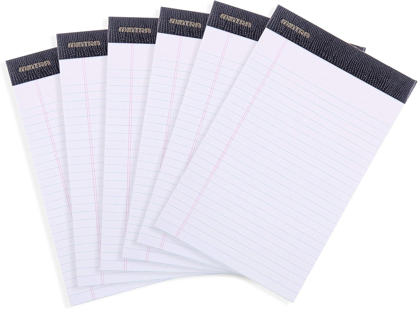 Mintra Office Legal Pads - ((PREMIUM WHITE 6pk, 5in x 8in, NARROW RULED))