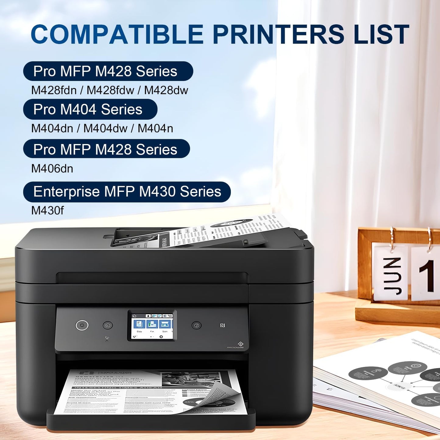 58X Black Toner Cartridges High Yield CF258X Comaptible with 58X 58A Toner Cartridge(with Chip), Works with Pro M404n M404dn M404dw, MFP M428fdw M428fdn M428dw M404 M428 Printer(2 Pack, Black)