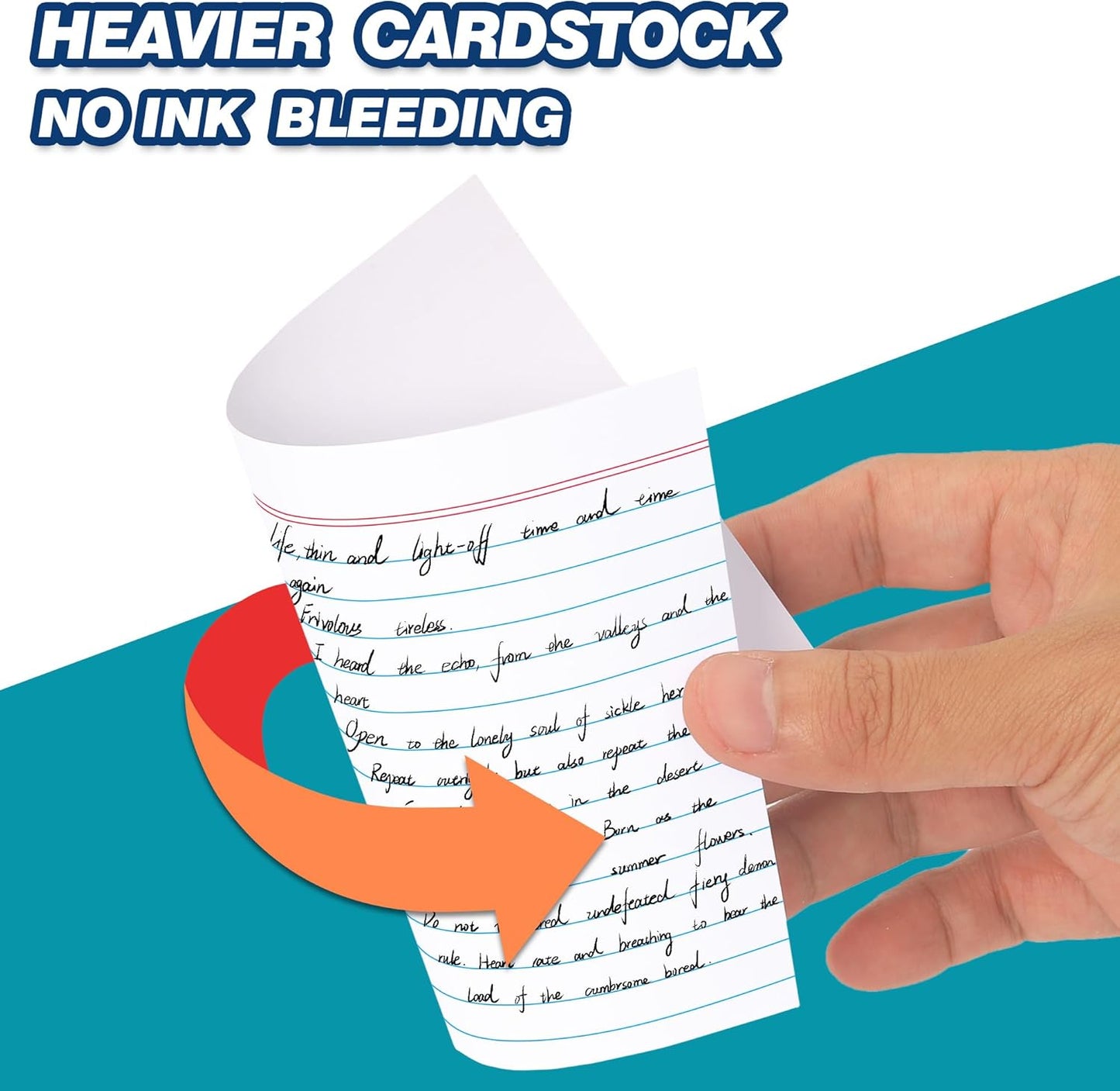 Chell Extra Heavyweight Ruled Index Cards 4x6 Inch, No Bleed-Through, 100 Count, Ruled Front and Blank Back, 85 lb. Cover Weight, White