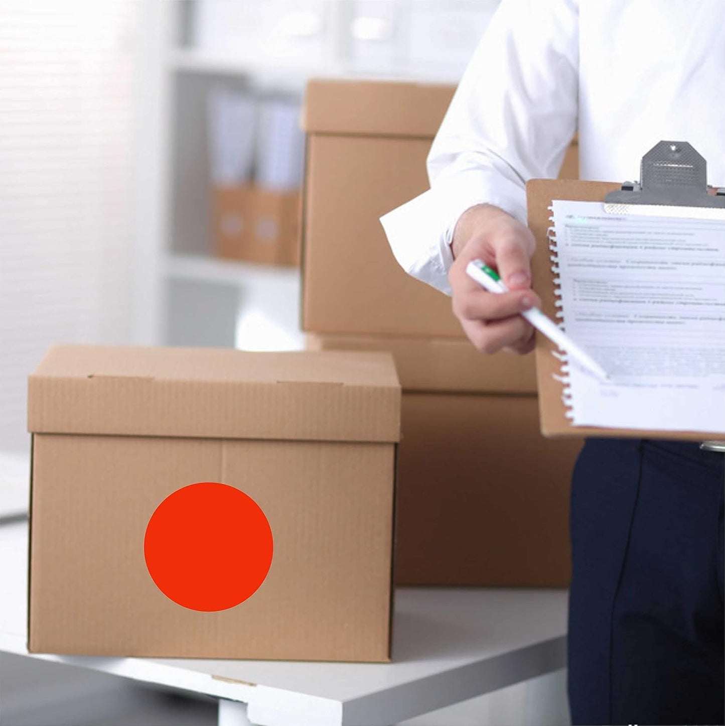 PARLAIM 2" Red Round Color-Code Circle Dot Labels on a Roll, 500 Stickers, 2 inch Diameter for Inventory Garage Sale Office School