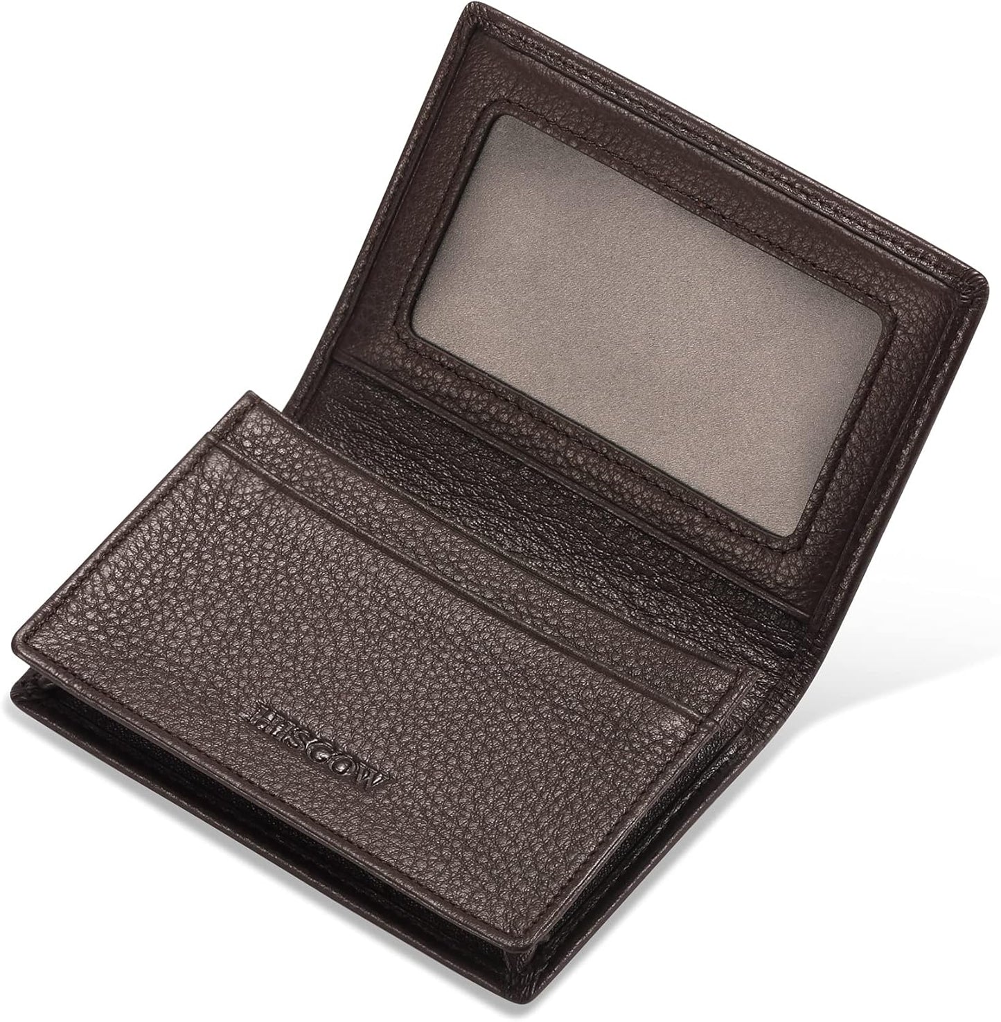 Leather Business Card Case Holder for Men & Women, Italian Calfskin