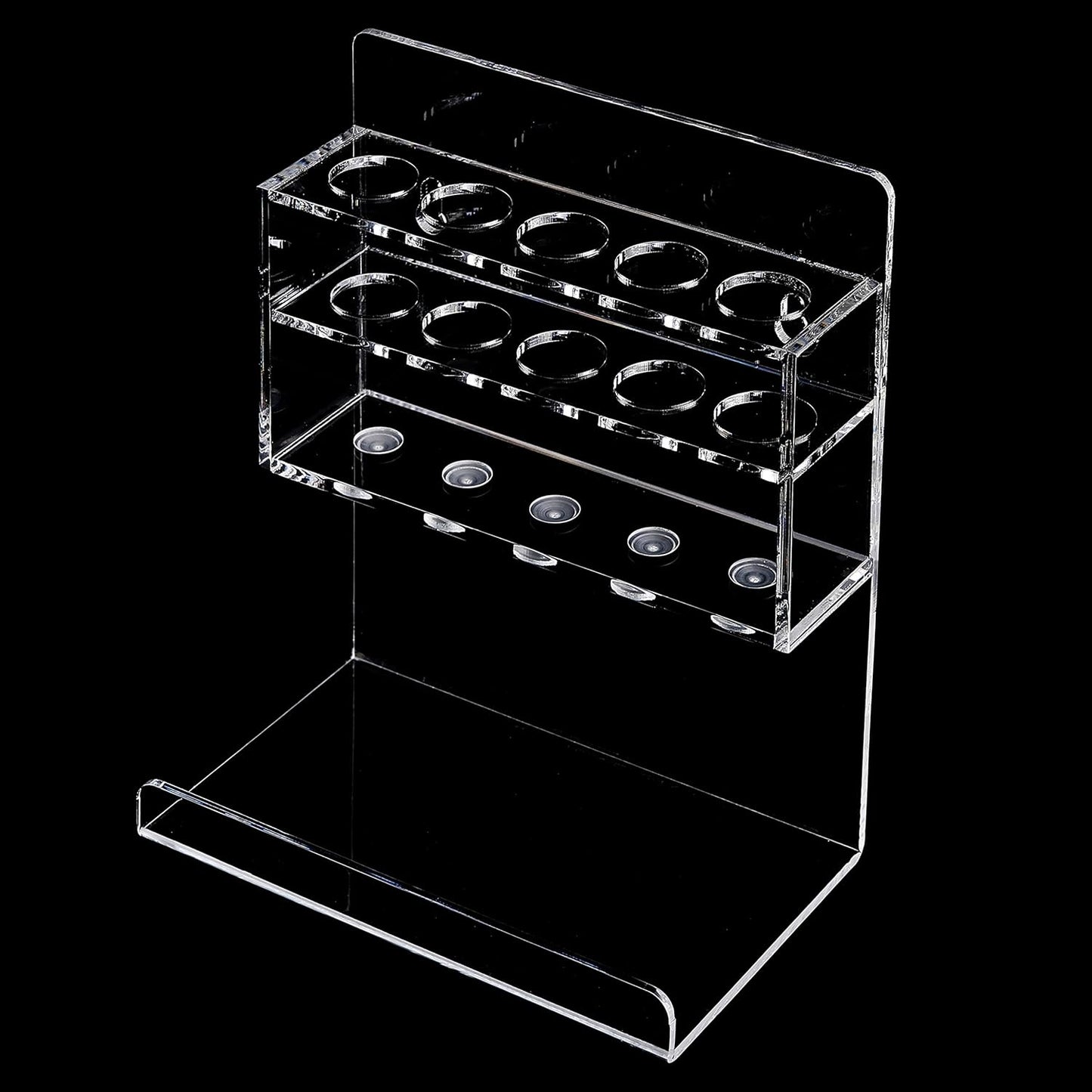 MyGift Wall Mounted Clear Acrylic Dry Erase Marker Holder Organizer for 5 Markers and Eraser, Hanging Whiteboard Accessories Rack for Office Home Dorm Classroom Meeting Room, Set of 2