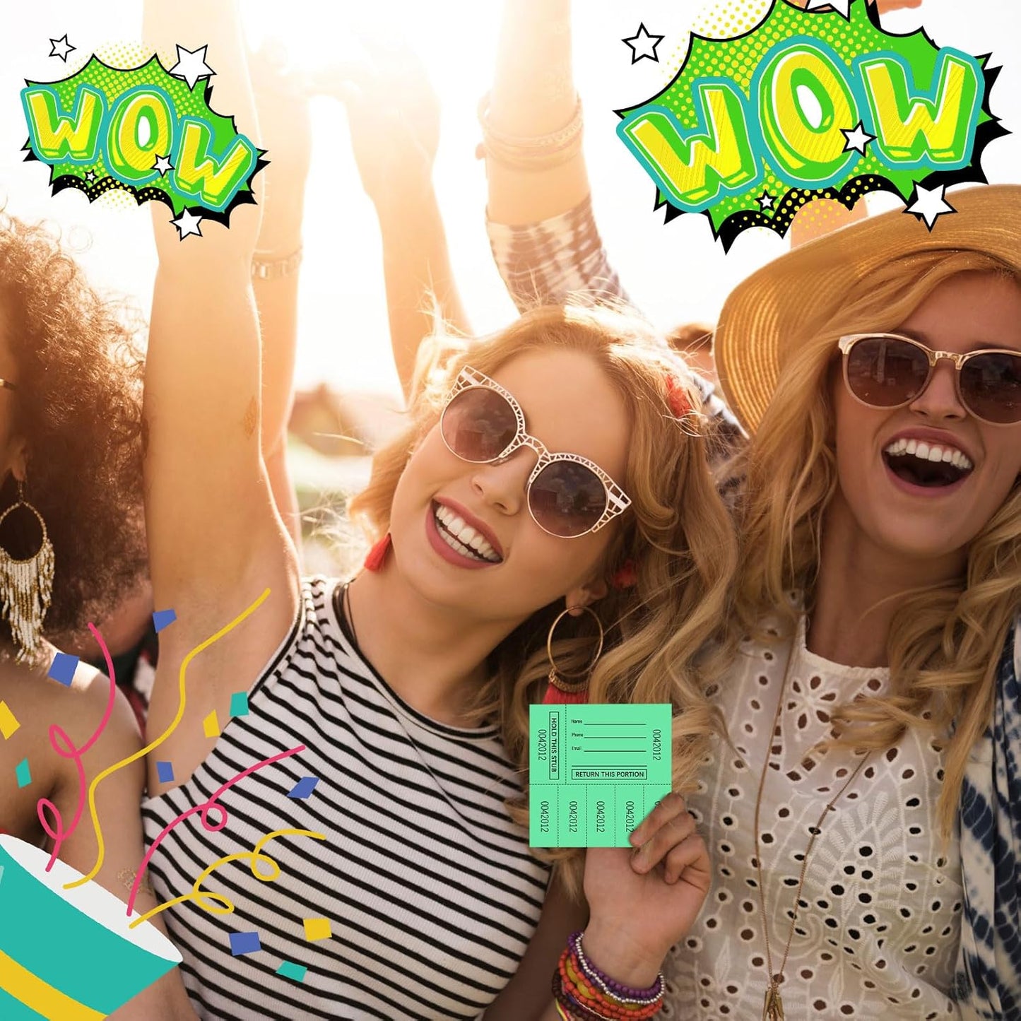 Kosiz 1000 Sheet 5 Bid Raffle Tickets Chinese Auction Tickets Sheets Auction Fundraiser Ticket Numbered with Name and Phone Number Per Sheet Raffle Tags for Silent Auction(Green)