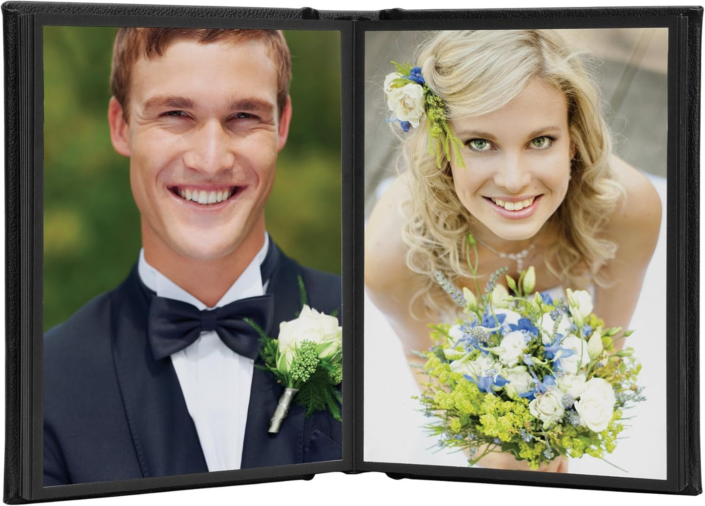 Neil Enterprises Inc. 5" x 7" Black Leather Self-Stick Photo Album - Holds 20 Photos