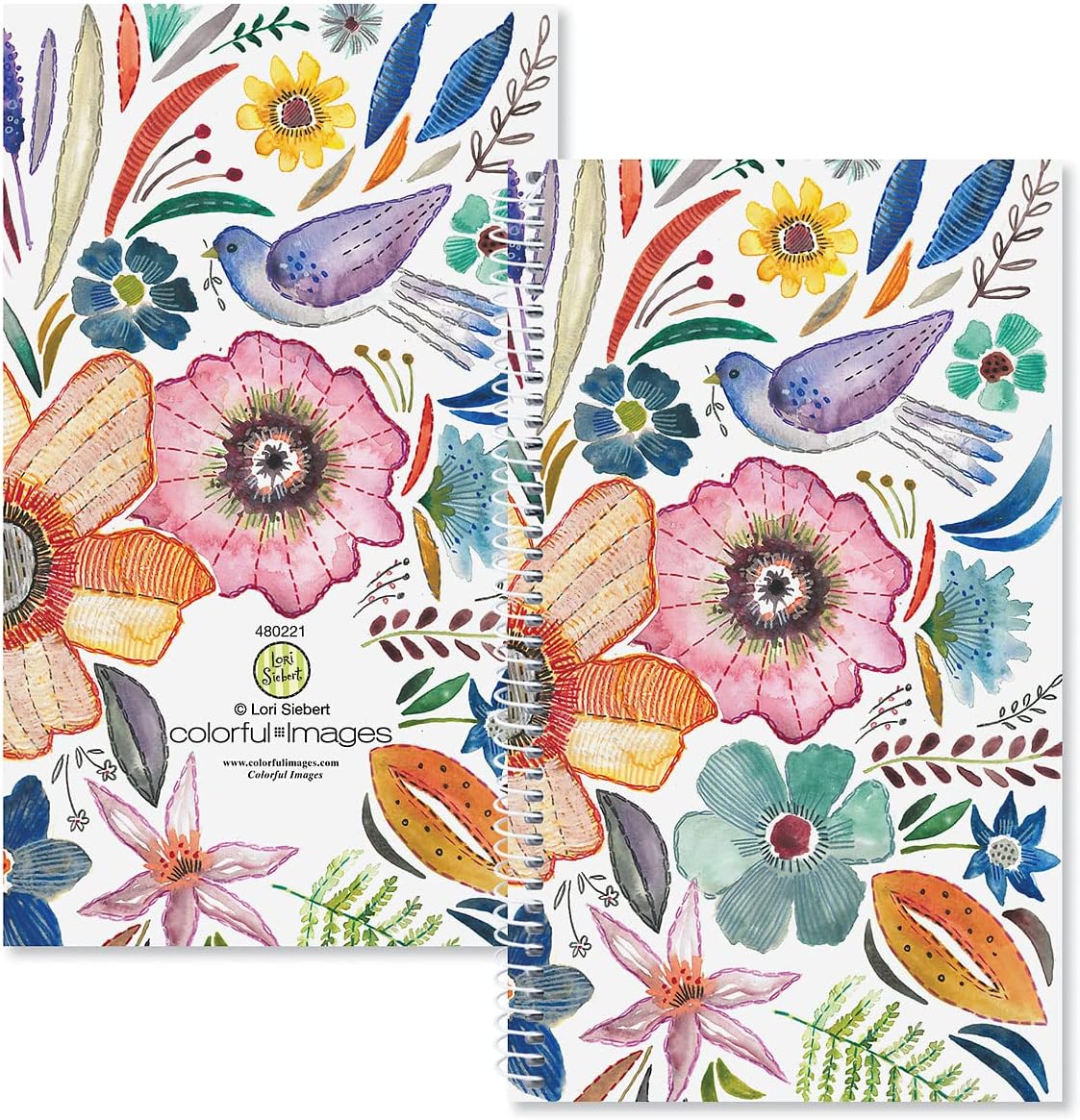 Current Embroidered Florals Password & PIN Keeper Book, 94 Pages, 5” x 8.5” Size Spiral Bound, Soft Cover Internet Organizer for Offline Website, Login, & Username Storage