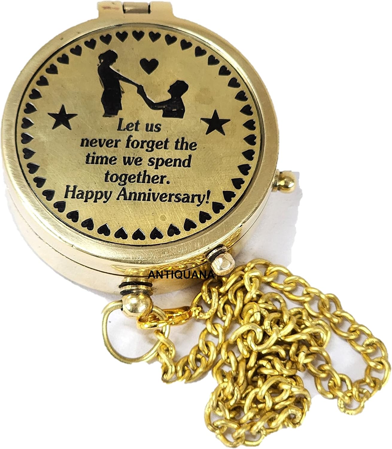 Brass Directional Engraved Compass, Baptism Gifts for Boys Girls, First Communion, Christian Gifts for Men, First Confirmation Gifts for Boys, Inspirational