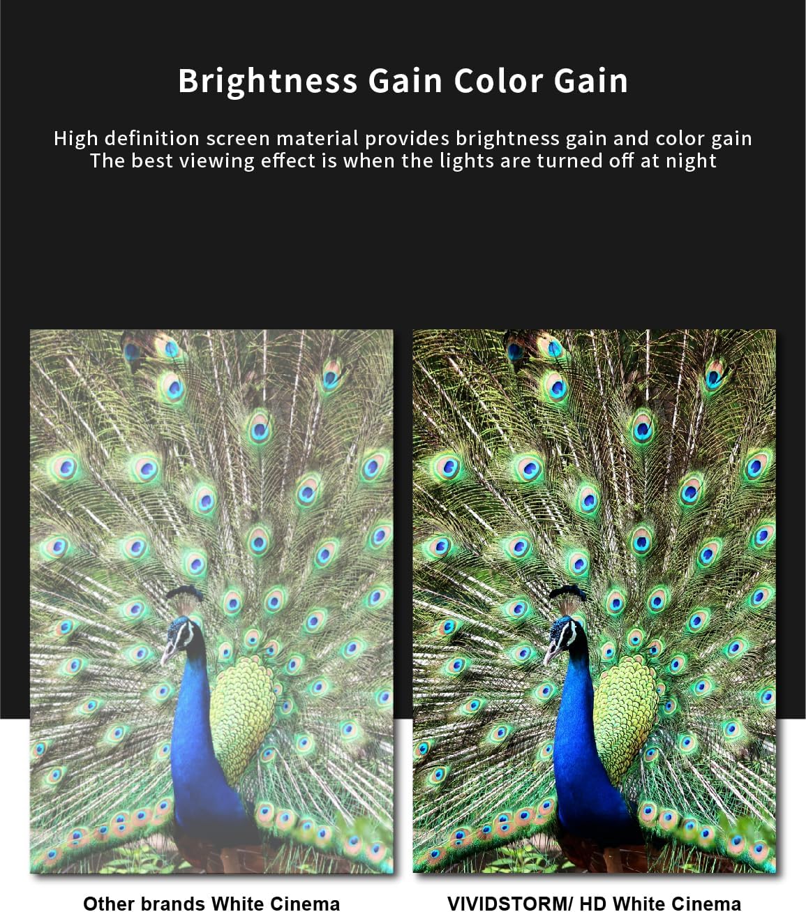 VIVIDSTORM-4K Movie Projector Screen S 84 Inch Sound Transparent Perforated Floor Rising White Fabric 4k HD Ready Home/Movie Theatre Work with Normal Throw Projector, VSDSTPW84H