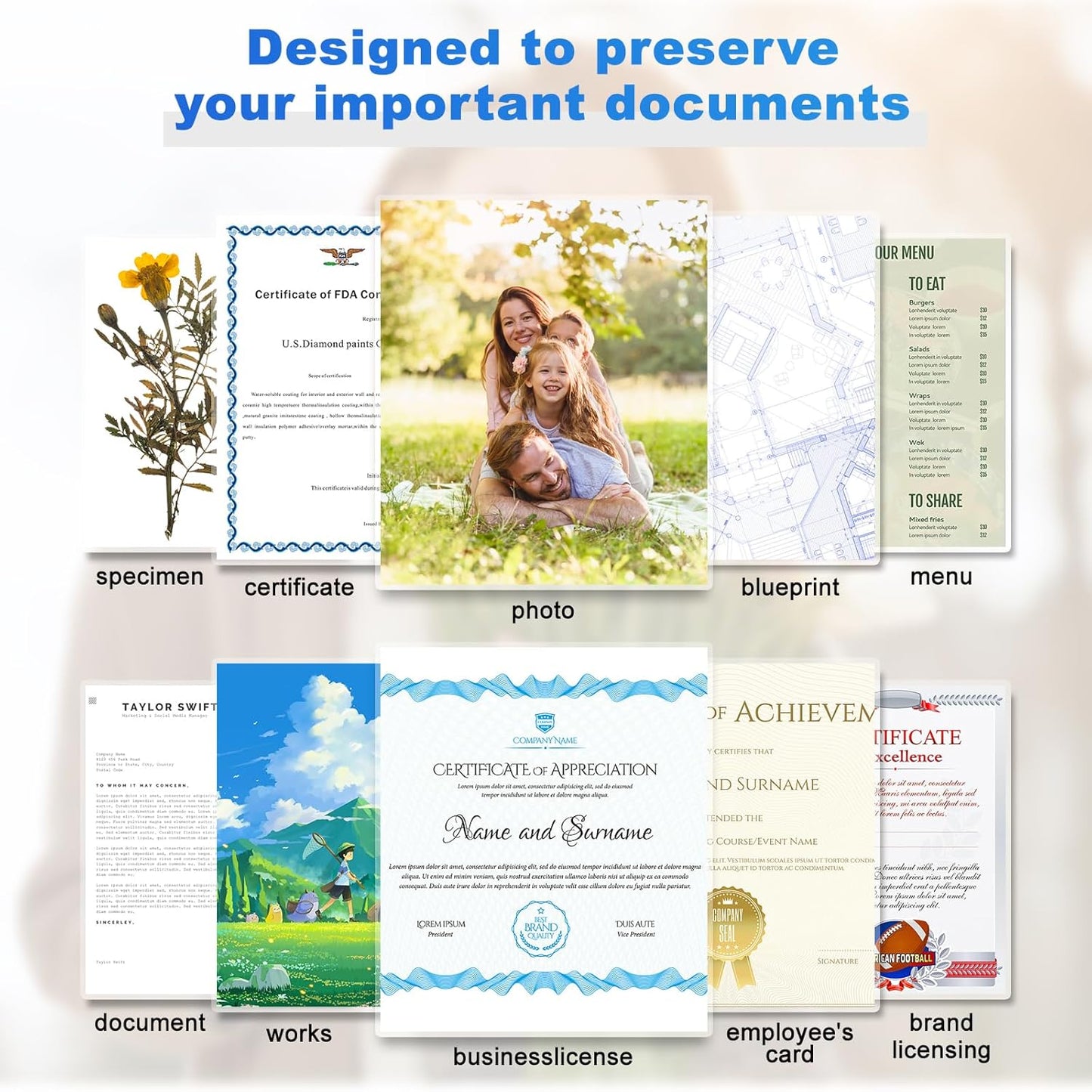 100 Pack Laminating Sheets, 5Mil 9" x 11.5" Laminating Pouches，5Mil Clear Thermal Lamination Sheet Paper for Laminator, Holds 8.5 x 11 Inch Sheets