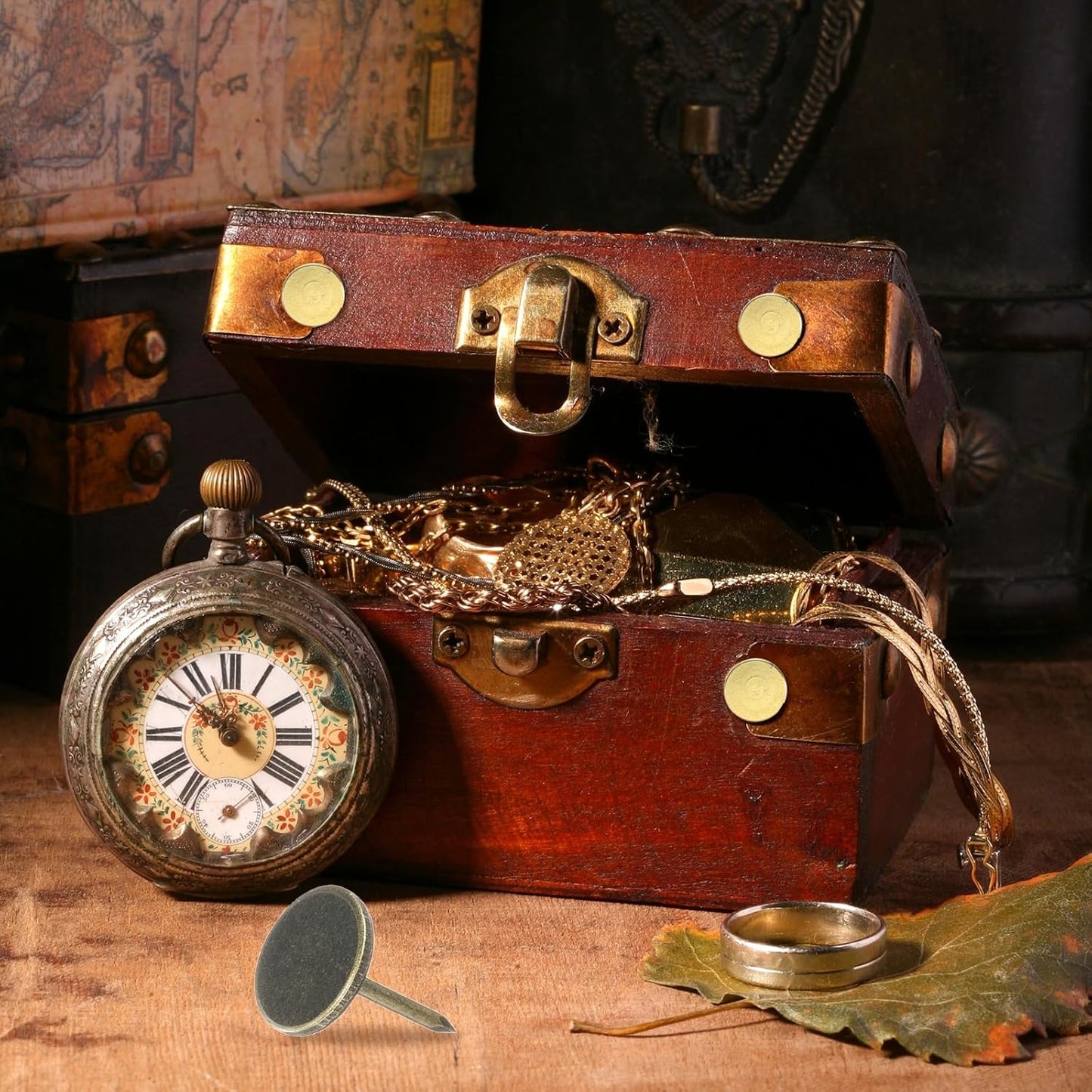 uxcell 100Pcs Upholstery Tacks, 11mmx15mm Flat Head Thumb Tack Decorative Furniture Nails Push Pins for Furniture Sofa Headboards, Bronze