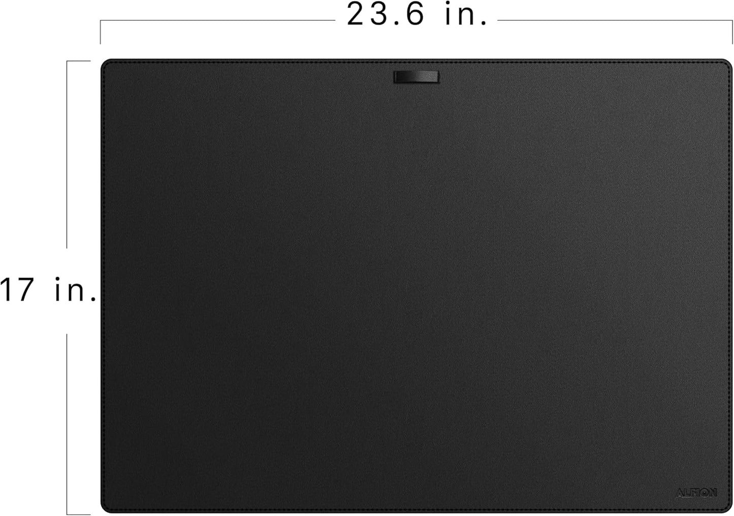 Leather Desk Mat Cable Organizer 23.6" x 17" | Premium Black Vegan Leather Desk Protector Blotter Mouse Pad with Felt Non Slip Bottom for Home Office