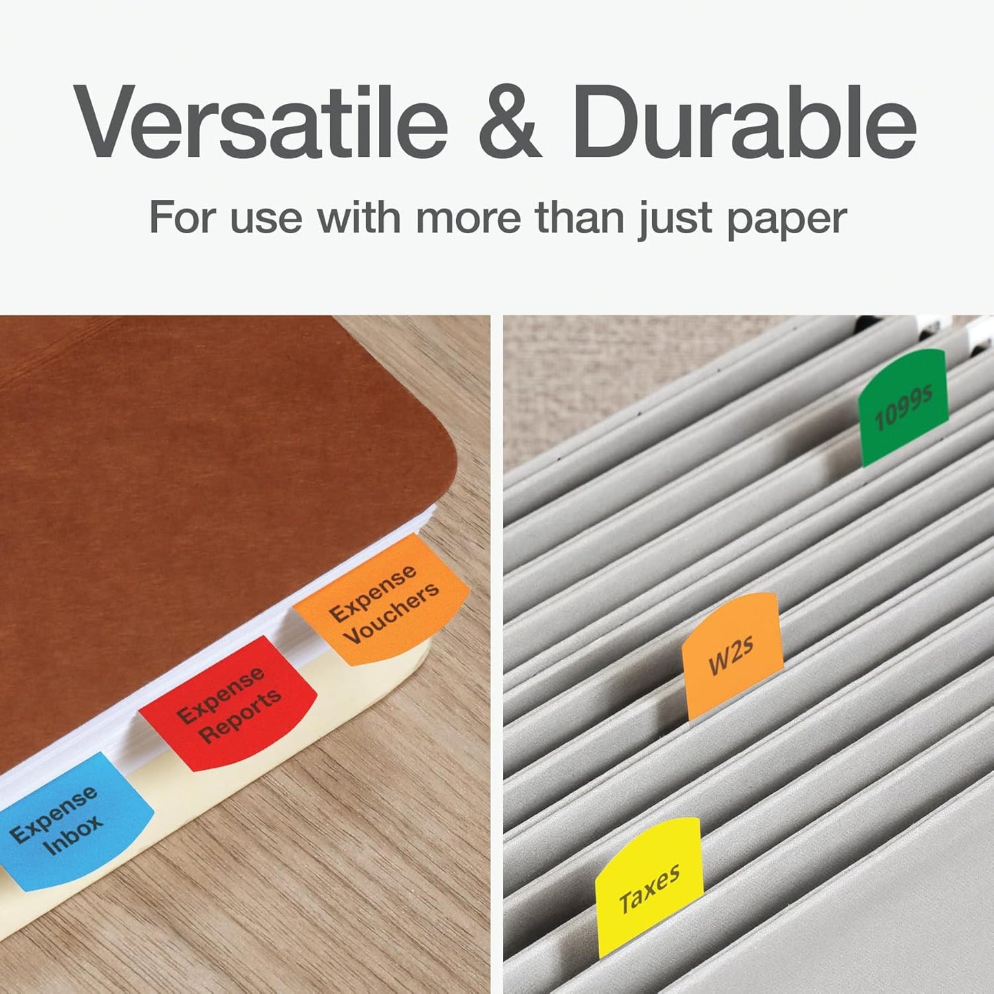 Redi-Tag Laser Printable Tabs, Permanent Index Tabs, Customizable Adhesive Labels, Assorted Primary Colors, 1.125" x 1.25", 375 Per Pack (1006556)