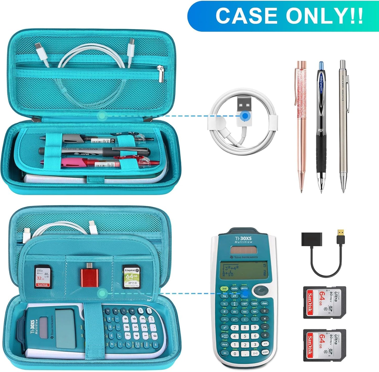 BOVKE Hard Case for TI-30XIIS TI-30XS TI-30Xa TI-36X Pro Scientific Calculator, Green