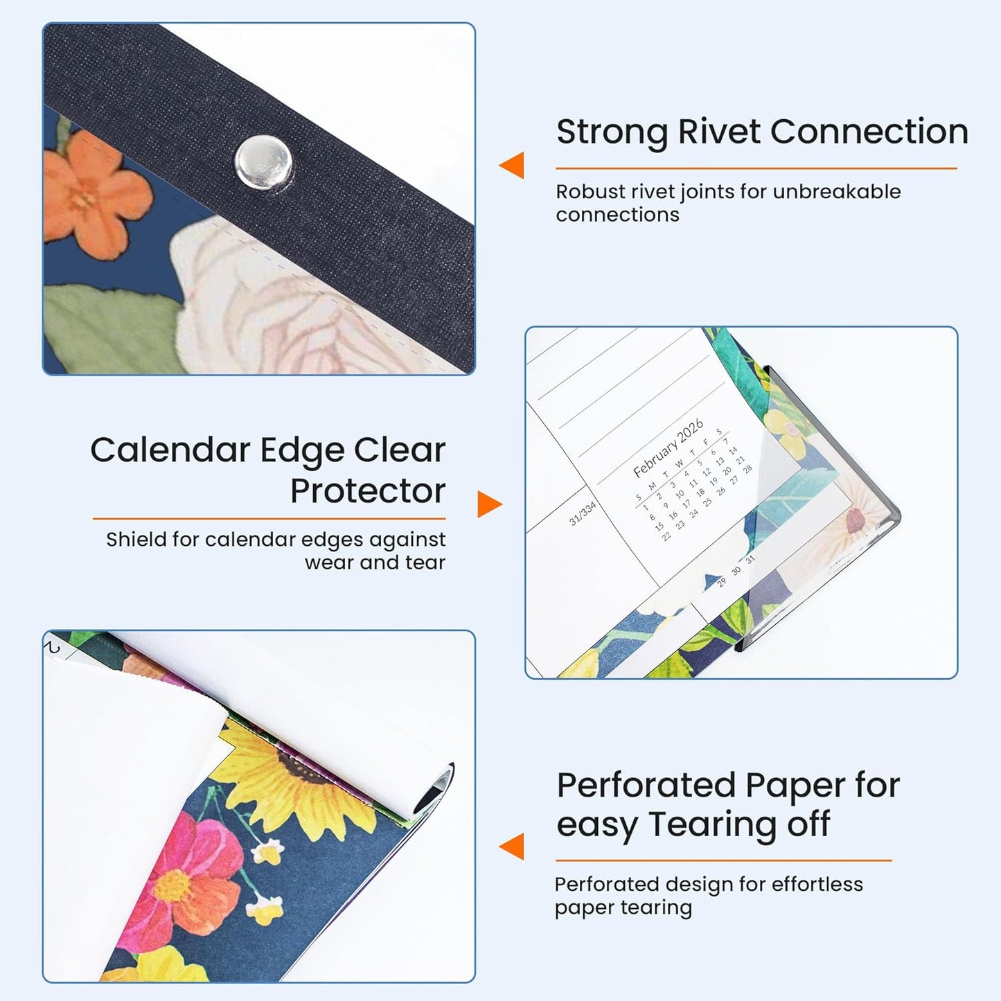 SUNEE Large Desk Calendar 2025-2026 22x17 from October 2025 to March 2027, Extra Large Desktop Monthly Calendar Pad 18 Months For Teacher or Family, Desk Top, Floral