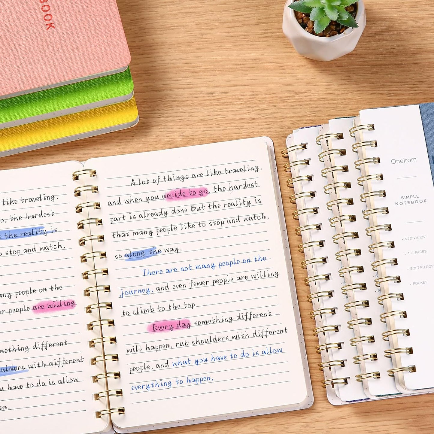 Lined Spiral Notebook College Ruled A5 Journal Book for Note Taking, 160 Pages Writing Journal for Office and Home School Supplies 5.75x8.125 inch (0Navy Blue)