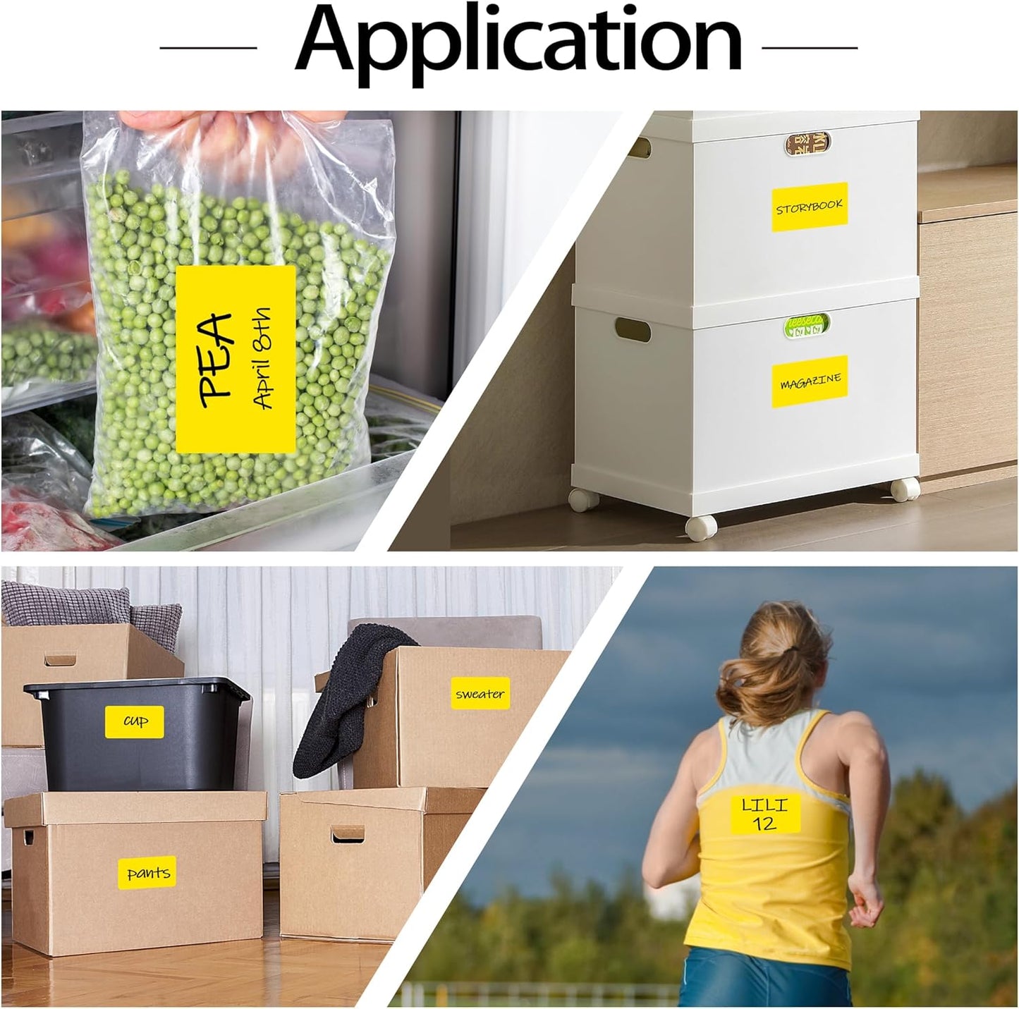 3 x 5 Inch 250Pcs Rectangle Color Coding Stickers,Strong Adhesion Easy to Write Label for Moving,Box Organization,Inventory,Business,Yellow