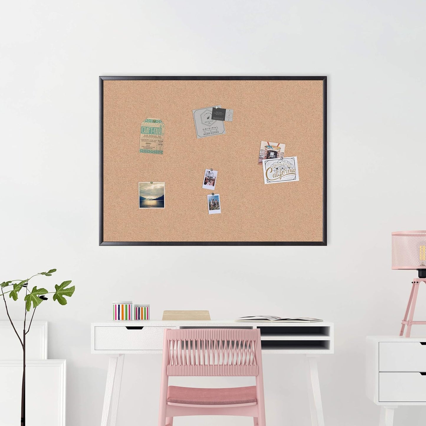 U Brands Cork Bulletin Board, 36 x 48 Inches, Black Wood Frame (2876U00-01)