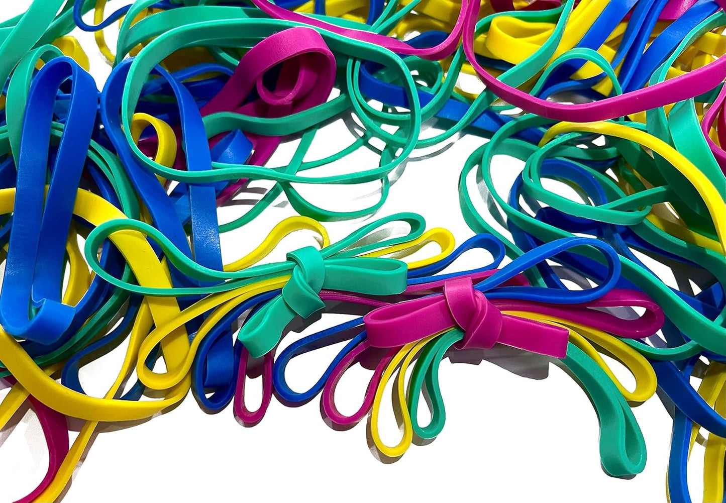 Rubber Bands, Size 32 (3" x 1/8"), Colored Latex Free Rubber Bands, Stretchable Rubber Band Office Supplies, Elastic Bands for Files Bank Paper Bills Money, Office or Home use, 50g Bag