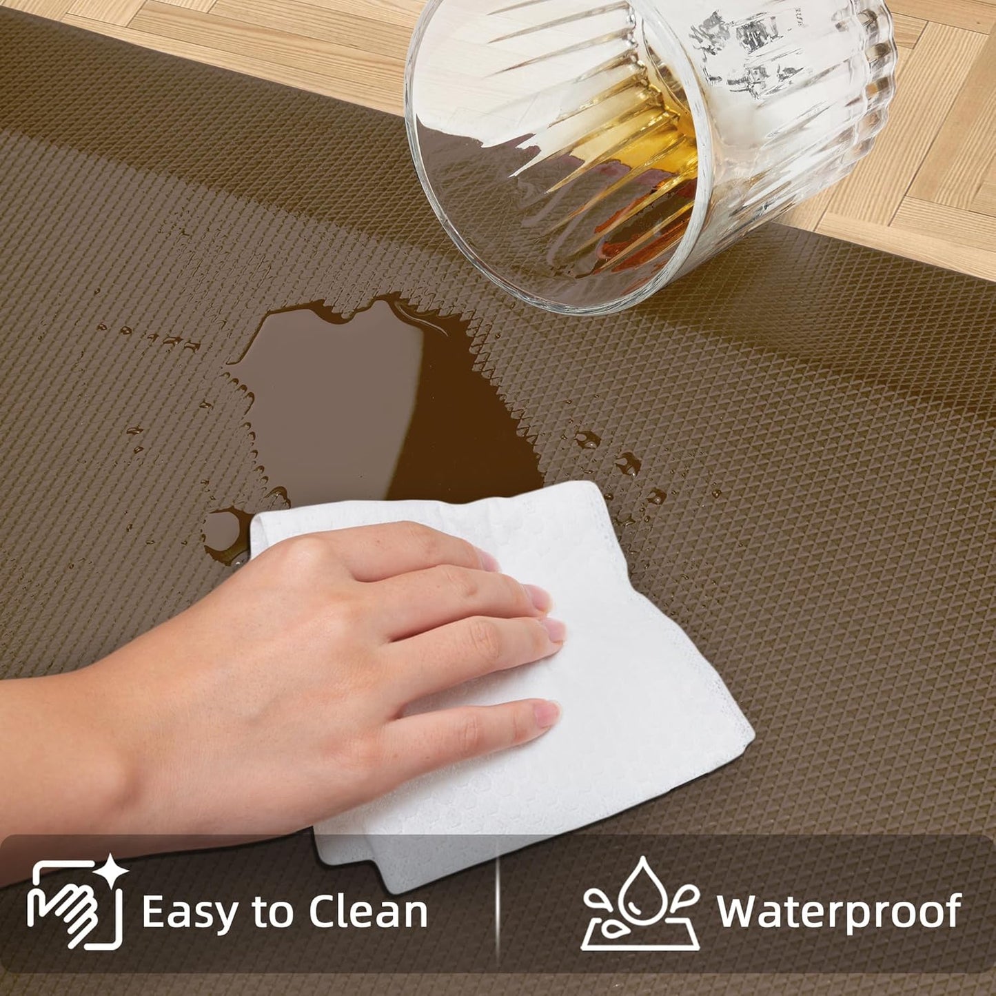 Anti Fatigue Kitchen Mats for Floor, Brown 9/10 Extra Thick Cushioned Standing Desk Mat, Comfort Memory Foam Ergonomic Kitchen Rugs and Mats Non-Slip Waterproof for Office, Kitchen, Sink, 20" x 39"