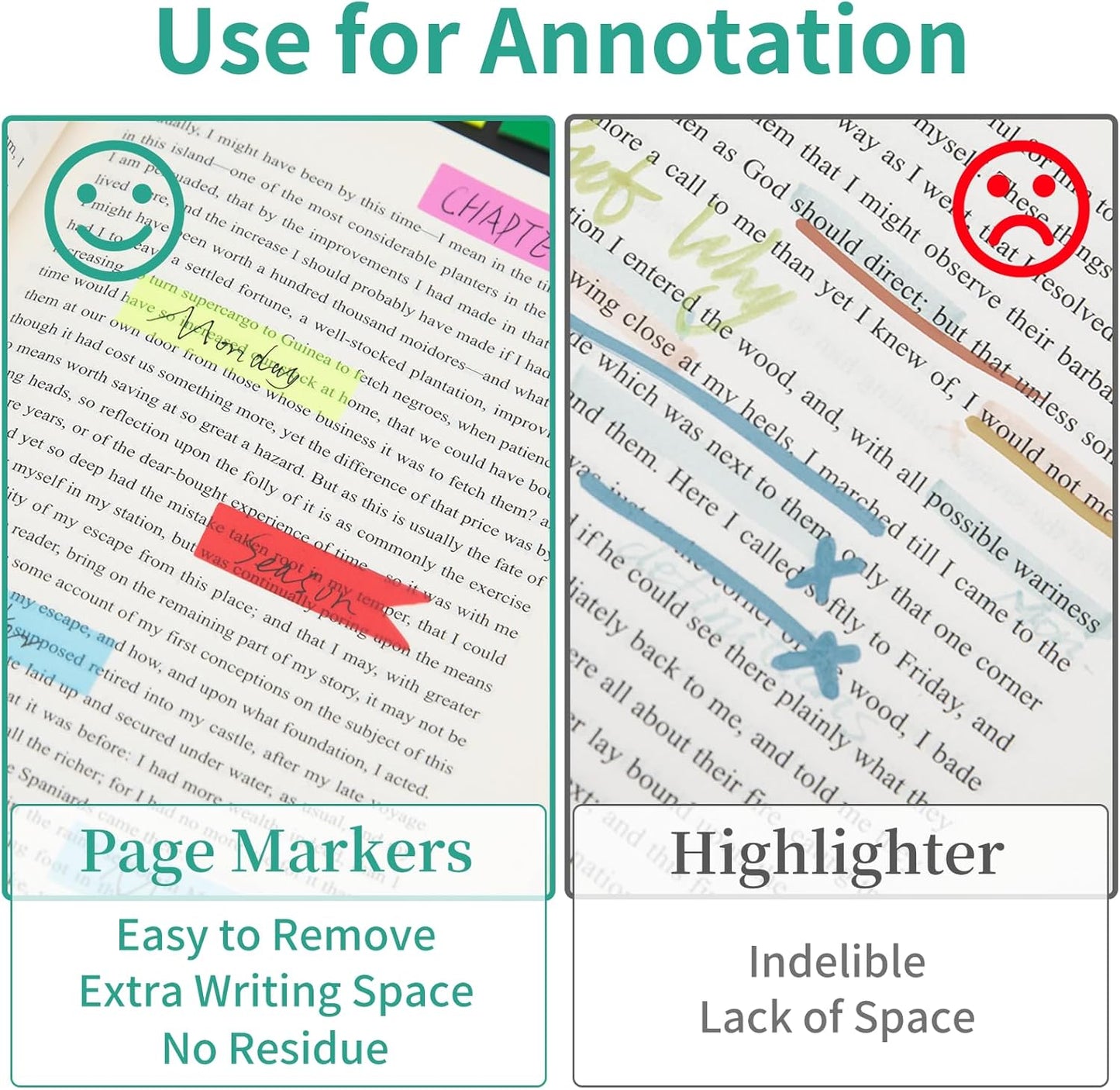 KICNIC 1500 Pieces Page Markers Sticky Index Tabs, Arrow Flag Tabs Self Adhesive, Colored Notes Tab Stickers for Notebook, Documents, Books [10 Colors, 3 Designs] Sticks Securely, Removes Cleanly