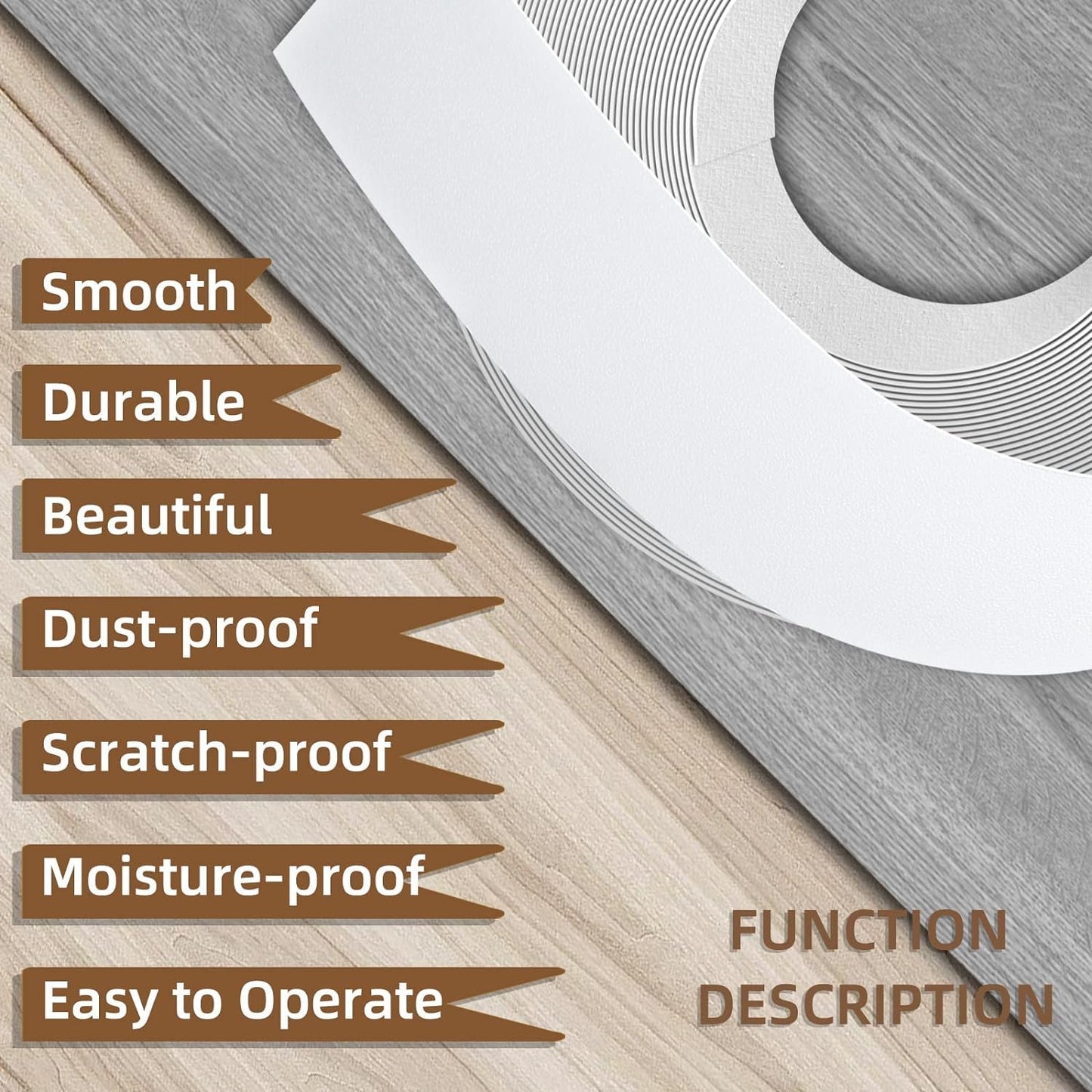GSCIT Club White Edge Banding, 1 1/2 inch x 50ft Melamine Edge Banding with Hot Melt Adhesive Preglued Cabinet Edge Banding Flexible White Veneer Edging