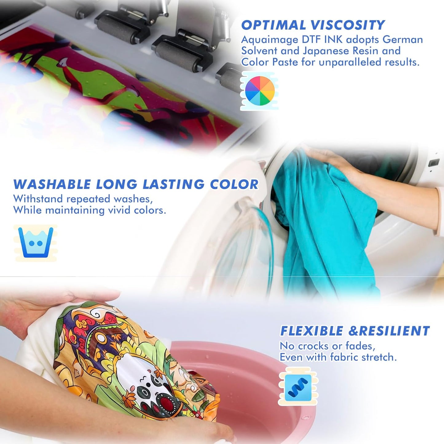 500 ml Premium DTF White Ink, DTF Transfer White Ink for PET Film, Refill Ink for Printheads L1800,ET-8550, XP-15000, XP600, I3200, Heat Transfer Printing Direct to Film(500ml 16.9oz)