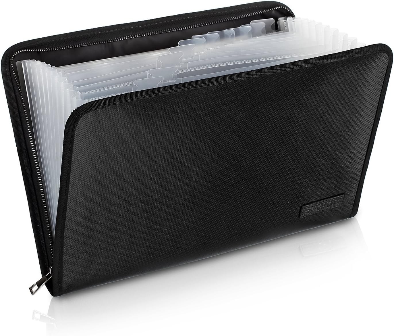 ENGPOW Fireproof File Folder Fireproof Fire and Water Resistant Money Document Bag with A4 Size 13 Pockets Zipper Closure Non-Itchy Silicone Coated Portable Filing Organizer Pouch(14.3" x 9.8")