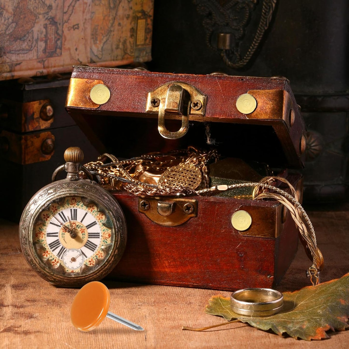 uxcell 120Pcs Push Pins, 11mmx17mm Round Flat Head Decorative Thumb Tacks Upholstery Tacks for Cork Board Office Wall Hangings, Orange