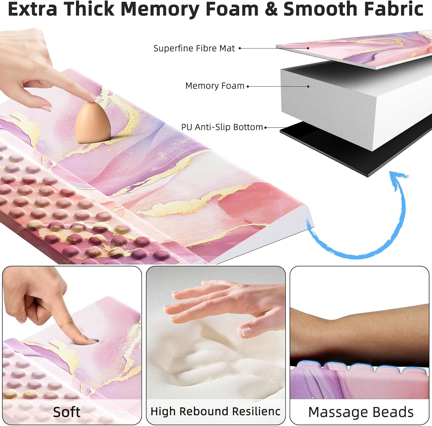 Ospelelf Keyboard Wrist Rest, Comfortable Ergonomic Keyboard Stand Riser Holder for Office Home