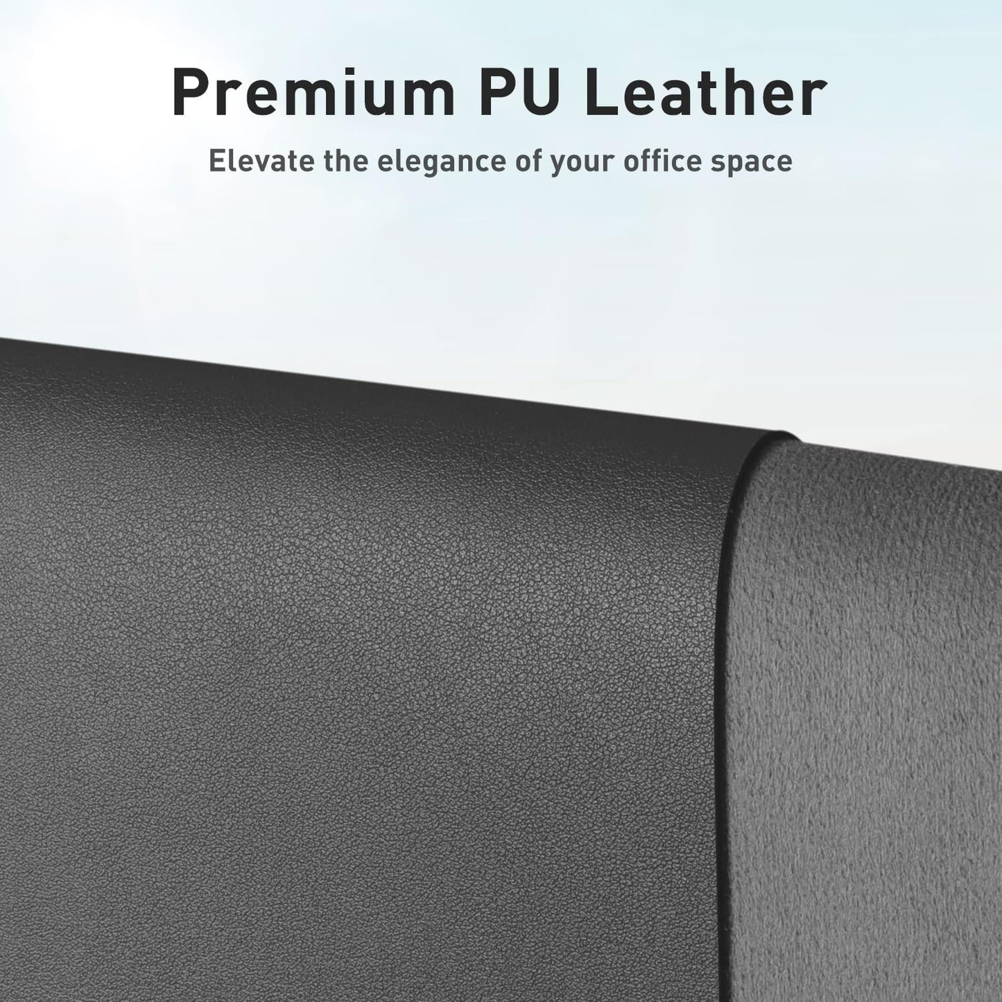 Leather Desk Pad Protector,Mouse Pad,Office Desk Mat, Non-Slip PU Leather Desk Blotter,Laptop Desk Pad,Waterproof Desk Writing Pad for Office and Home (Gray,31.5" x 15.7")