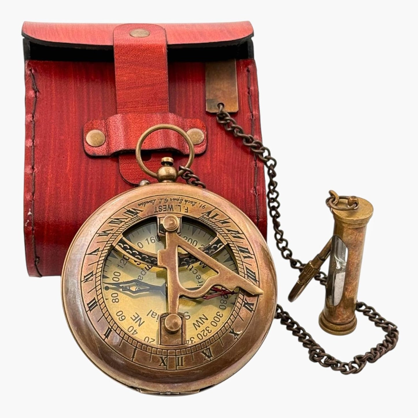 Anniversary Sundial Compass Gift for Him or Her–Antique Brass & Copper Nautical Sundial Compass, Unique 20th 25th 40th 50th Wedding Vintage Ship Replica Sundial Clock