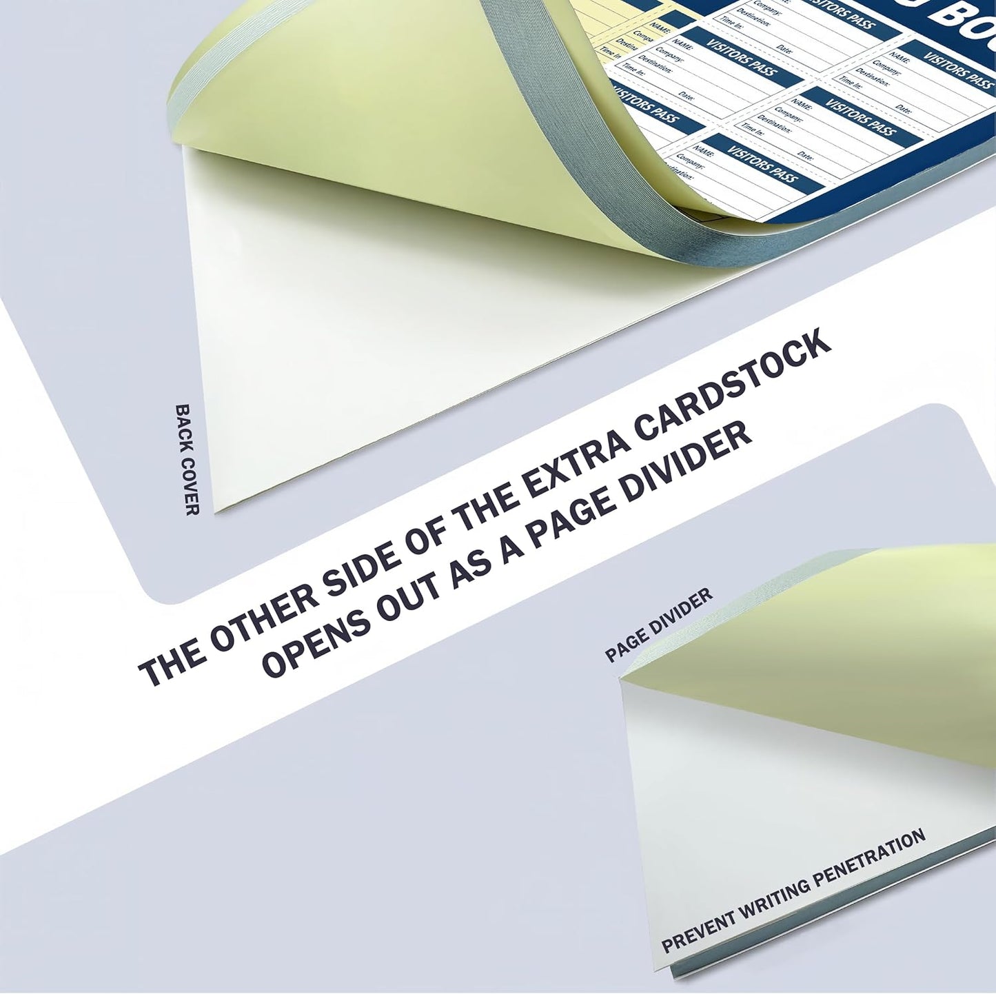 3 Pack of 1500 Visitor Badges Registry Log with Carbonless Copy 2-Part Letter Size Visitor Log Book Spiral-Bound Self Visitor Badges Guest Register Book for Business or School (3)