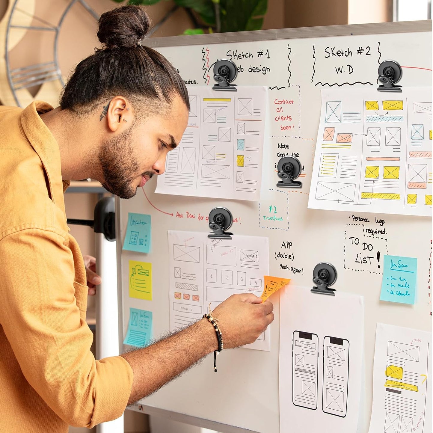 60 Pack Heavy Duty Magnetic Clips, Fridge Refrigerator Magnets, Whiteboard Magnet Clips, Refrigerator Magnets Clip, Non-Scratch Clip Magnets for Whiteboard, Office, Locker, Photo Displays