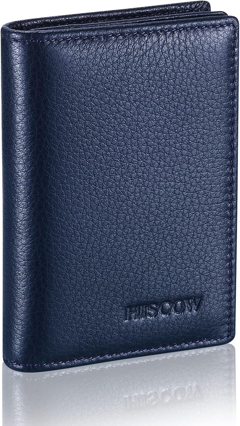 Leather Business Card Case Holder for Men & Women, Italian Calfskin