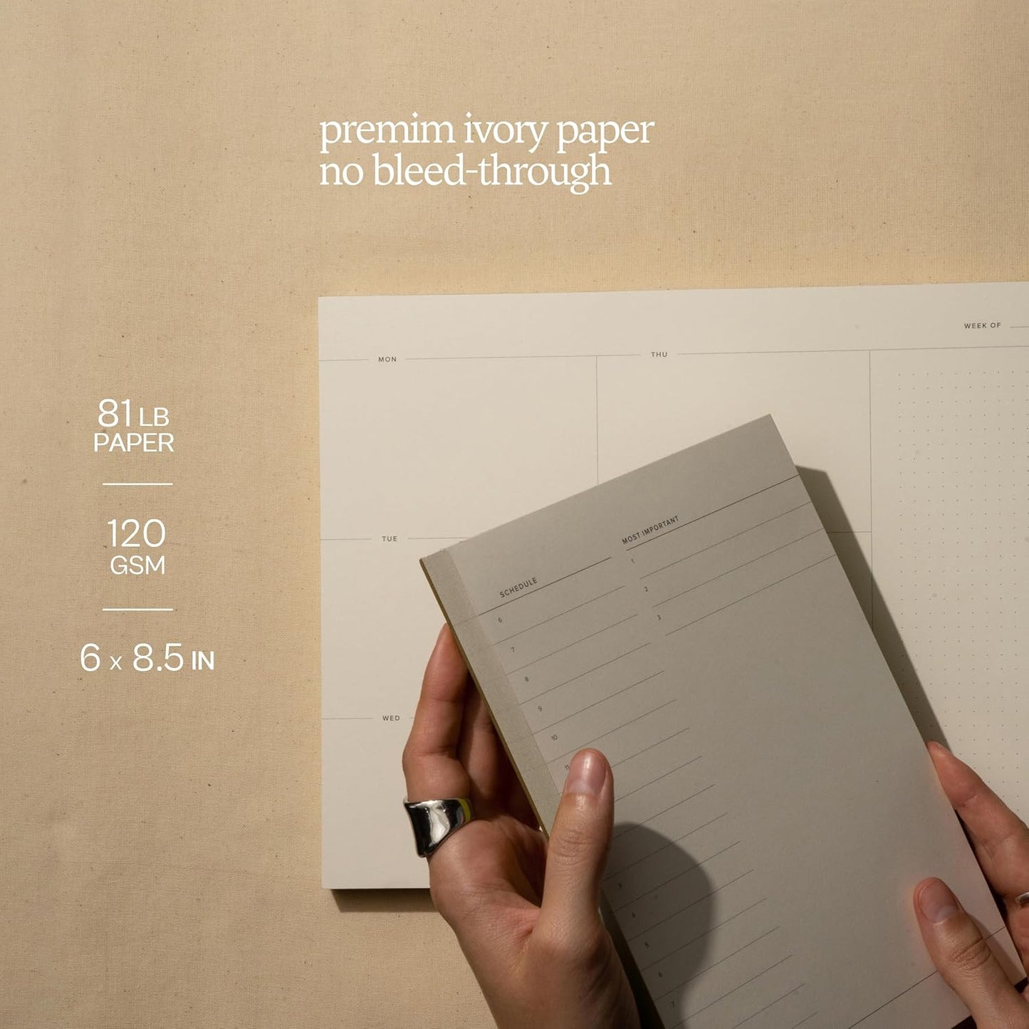 Daily and Weekly To-Do List Notepad – Desk Pad for Work and Study, Minimal, 8x6 Inches