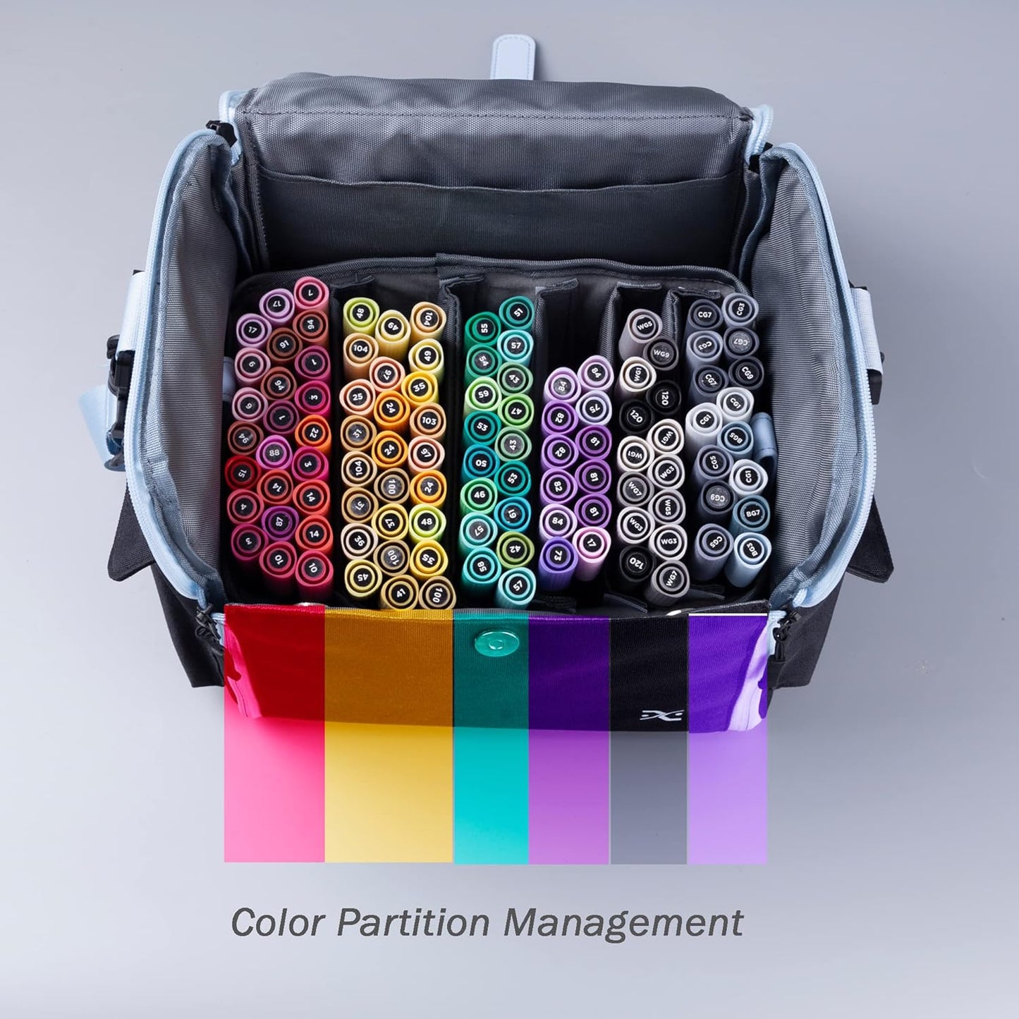 Togood Crossbody Handbag for Marker Pens, Up to 150 PCS (Black)