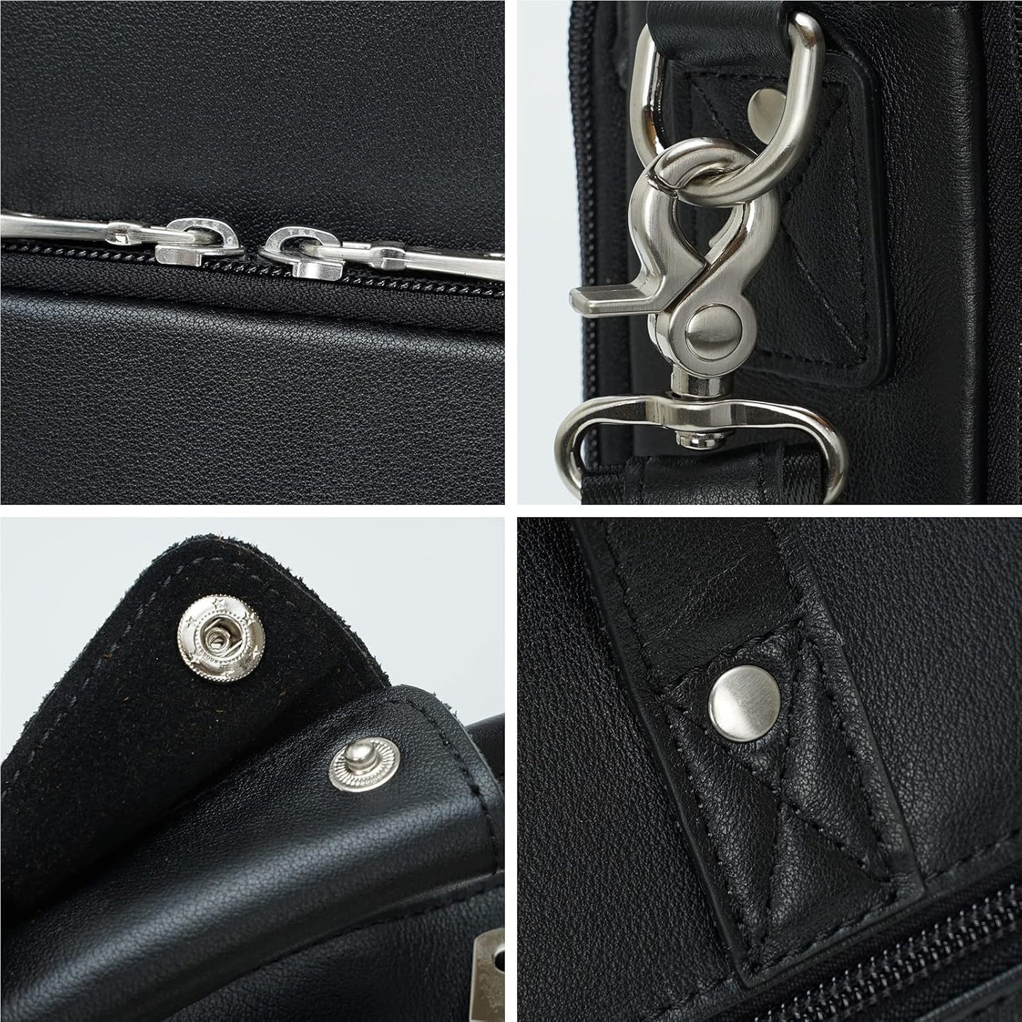 Leather Briefcase for Men 17 Inch Laptop Crossbody Shoulder Messenger Bag Attache Case for Business Travel Work Lawyer