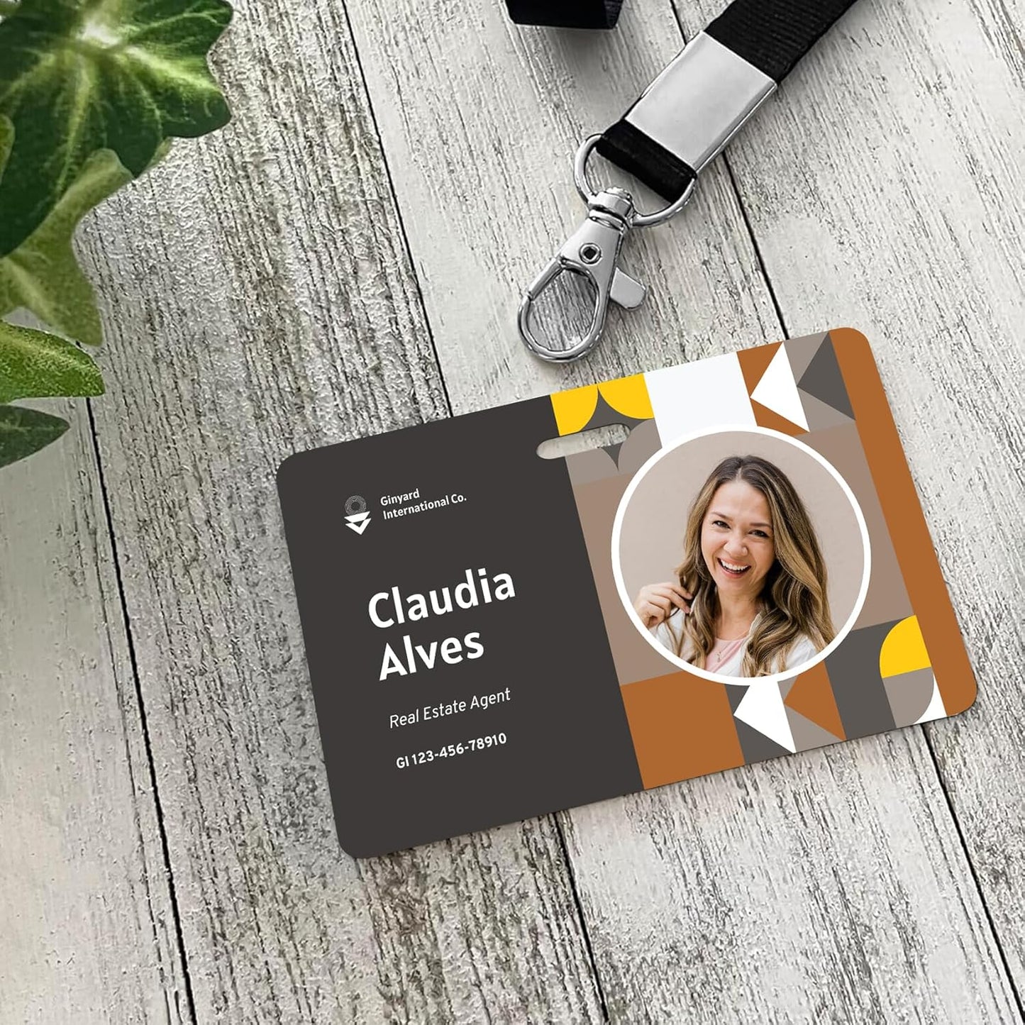 Custom Id Badge Custom Id Card Identification Badges Customizable Personalized Name Badge Customize Name Tag Photo Logo Employee Work Office Volunteer Customized Personal (Horizontal-9)