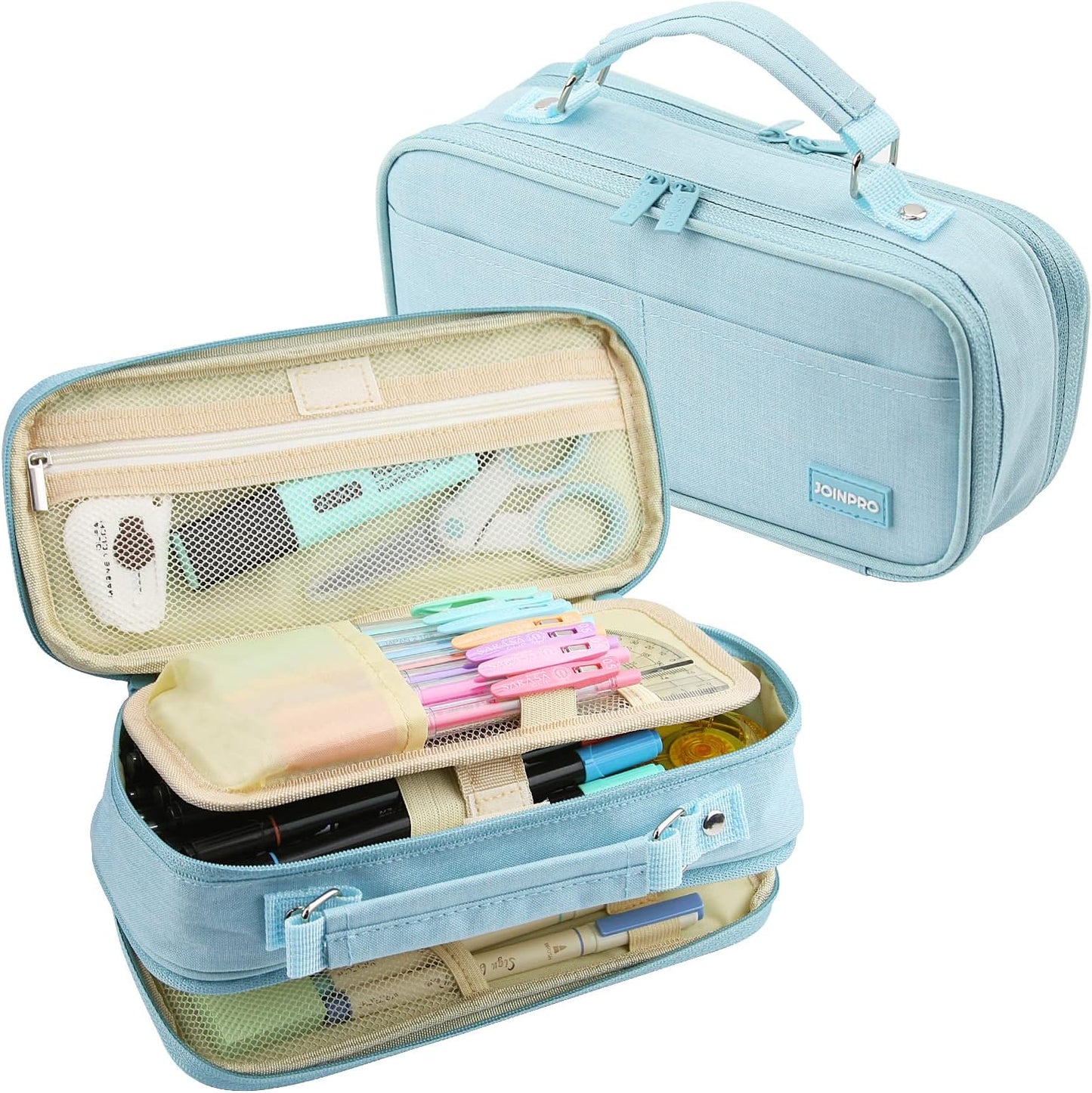 Pencil Case, Large Capacity Pencil Case Organizer; Double Zipper Storage Bag; Big Pencil Pouch for College School Office Teen Girl Boy Men Women Adult