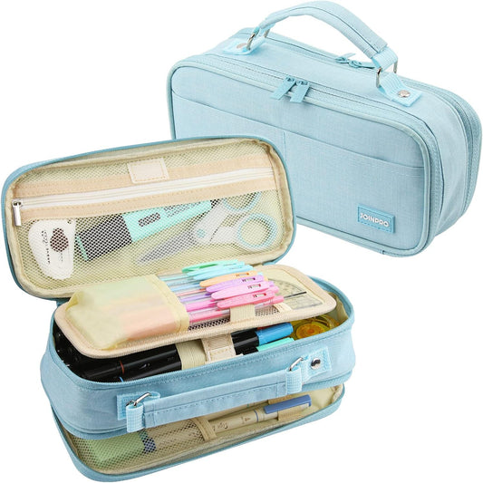 Pencil Case, Large Capacity Pencil Case Organizer; Double Zipper Storage Bag; Big Pencil Pouch for College School Office Teen Girl Boy Men Women Adult