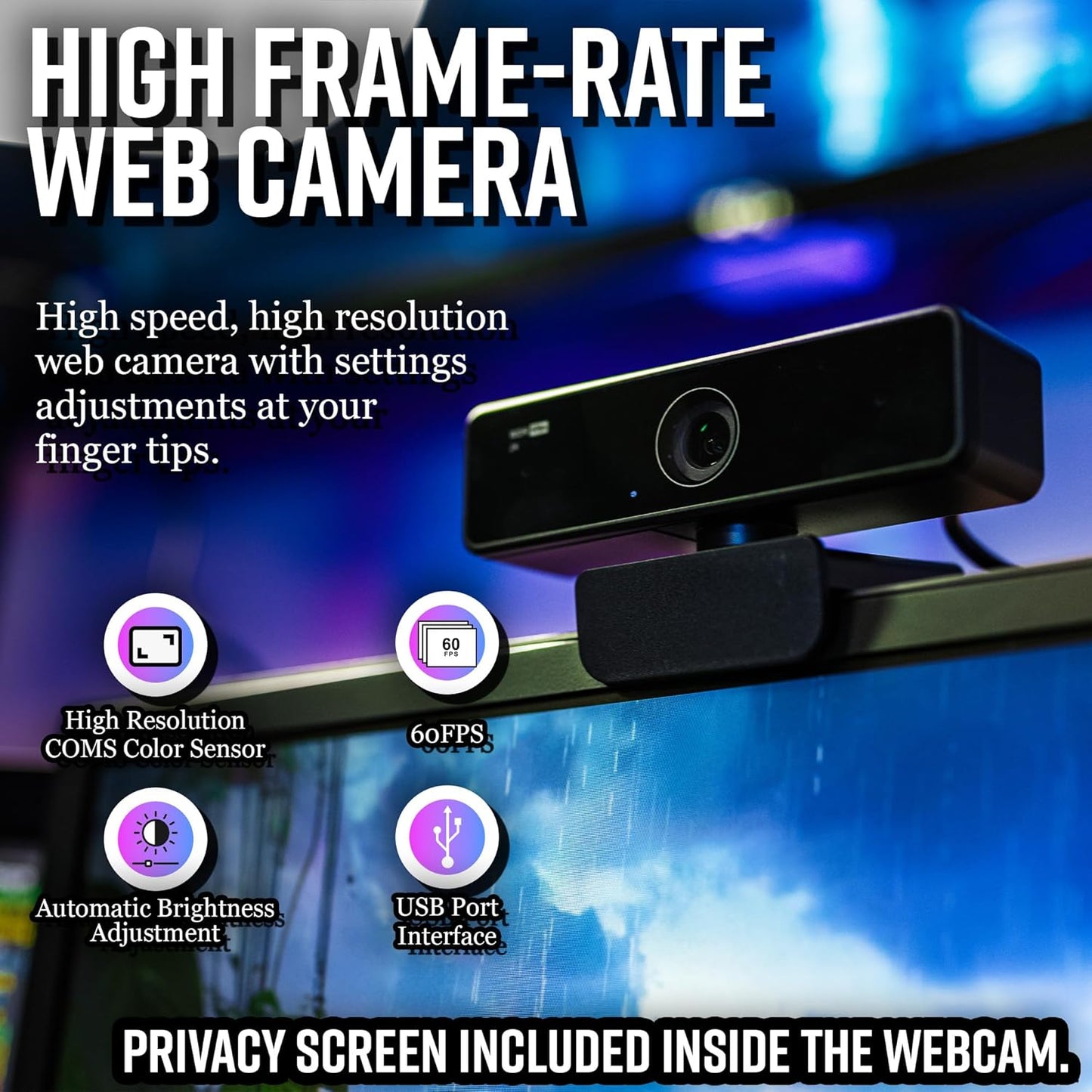 Live Video Streaming Kit (Deluxe)-for Video Call, Gaming, Podcast, YouTube, Content Creation- Includes 2k 60 FPS Webcam, Professional Cardioid Microphone, and LED Flat Light for Android/MAC/Windows