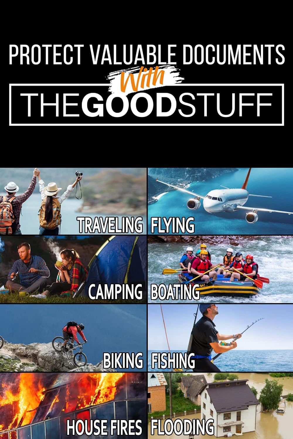 Fireproof Document Bag Legal Size: 15" x 11" [2000°F UL Certified] Protect Birth Certificates, Contracts, Legal Papers, Cash, and Other Valuables - Water and Fire Resistant File Bags