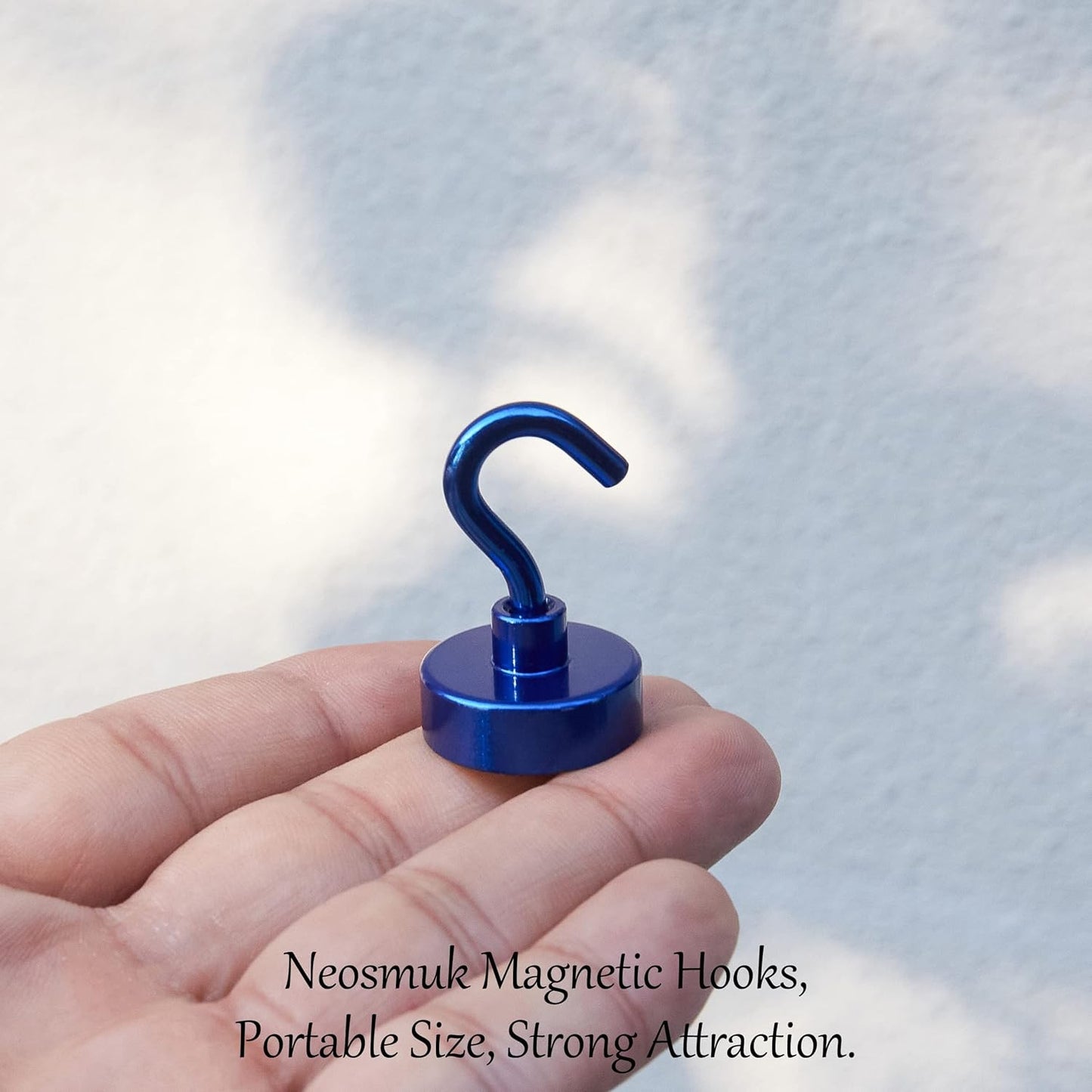 Neosmuk Magnetic Hooks,Heavy Duty Earth Magnets with Hook for Refrigerator, Extra Strong Cruise Hook for Hanging, Magnetic Hanger for Cabins, Grill (Navyblue, Pack of 4)