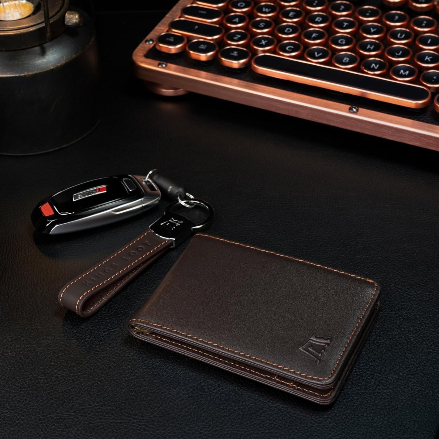 Kings Loot Wallet for Men | Customized Minimalist Slim RFID Blocking Leather Design with Cash Pocket & Card Pull Strap | Holds 1-15 Cards | Stylish & Durable Wallets