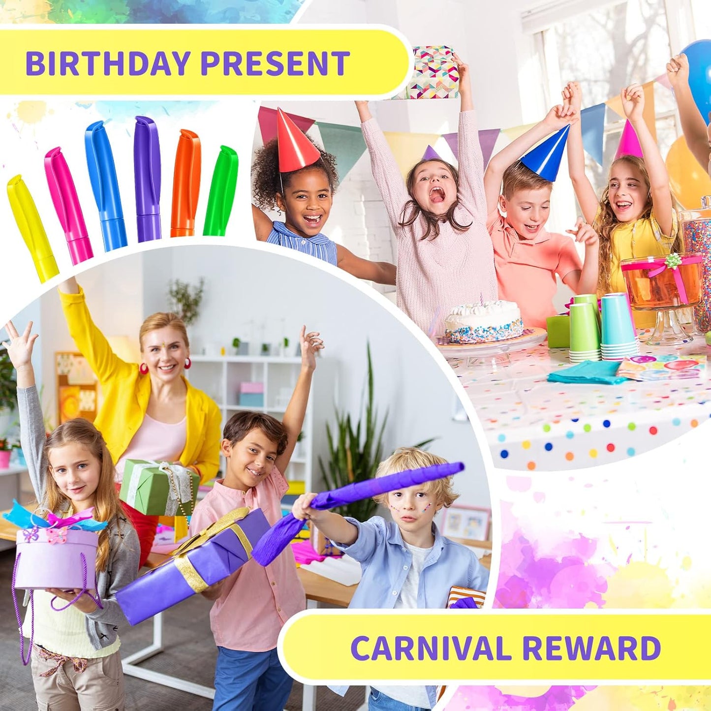 Handepo Highlighter Bulk Assorted Colors Dry Quickly Highlighter Markers Chisel Tip Pens for Kids Adult School Teachers Office Supplies Carnival Classroom graduation Rewards(300 Pcs)