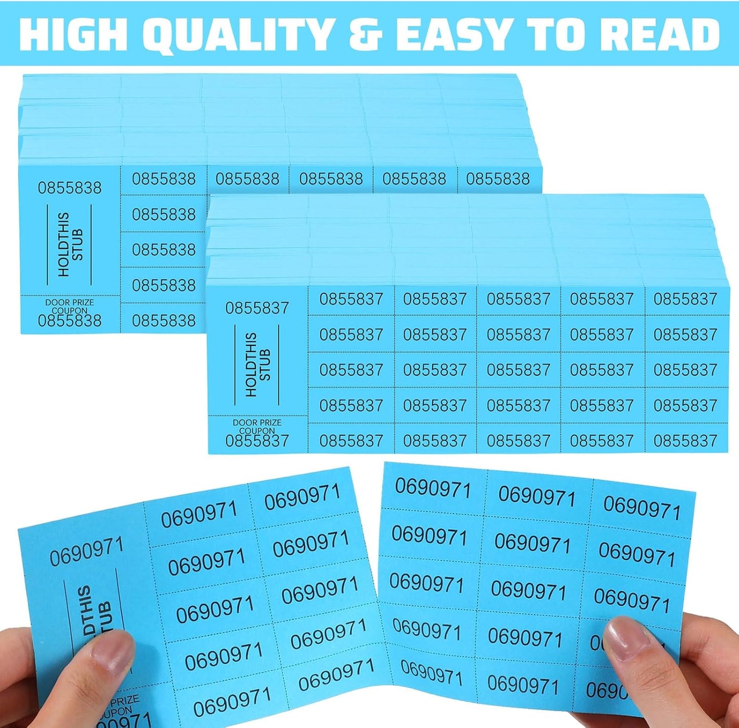 Kosiz 1000 Sheets 25 Bid Raffle Tickets Chinese Auction Ticket Sheets for Events Church (Lake Blue)