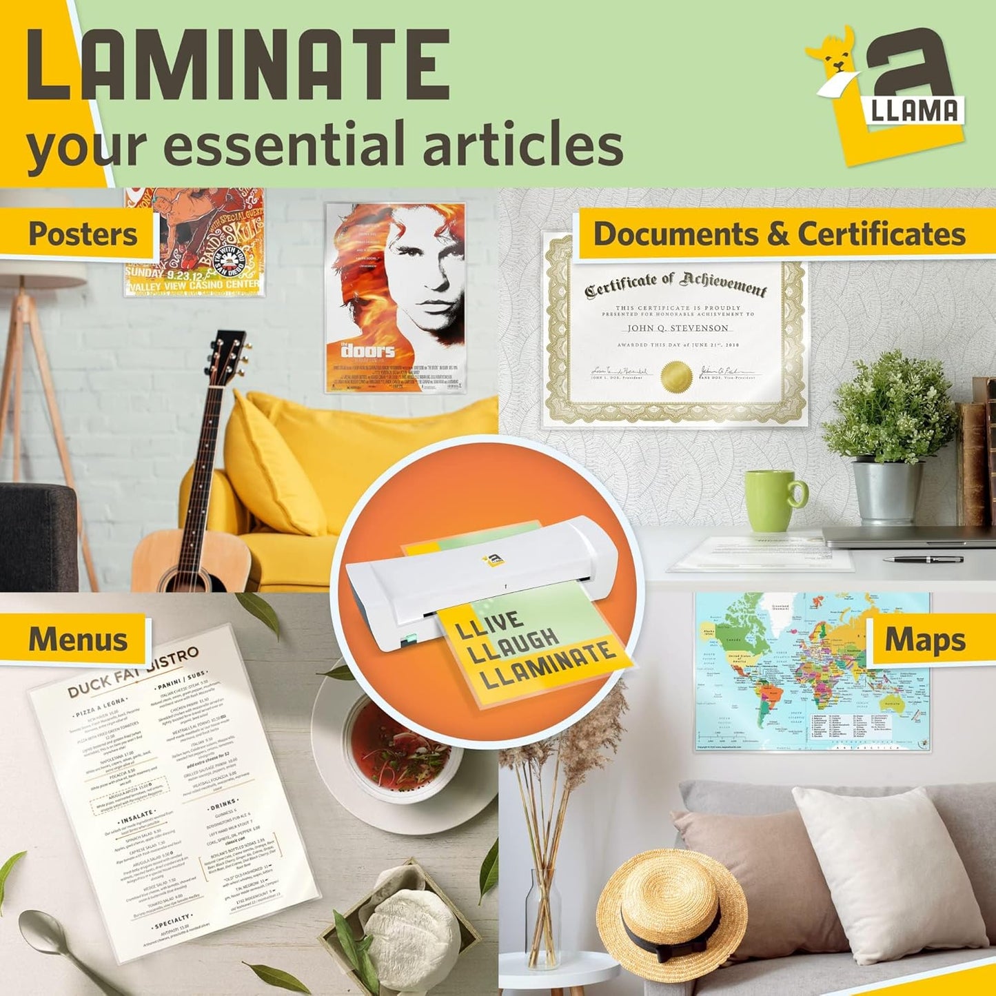 Matte Thermal Laminating Pouches, 11.5 x 17.5 Inches, Matte Finish, 3 Mil Thick, 50 Pack, Suited for Menu Size Laminating Sheets 11 x 17