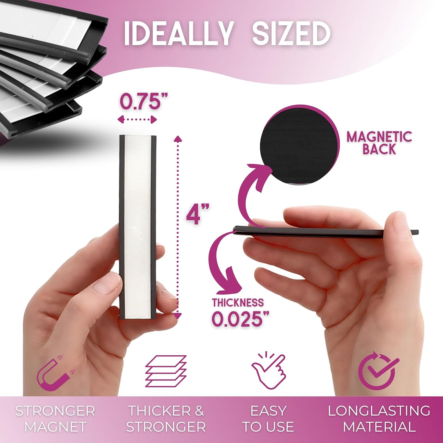 Availey 60 Pack Magnetic 'C' Channel Label Holders for Metal Racks and Shelves with Protective Films and Replacement Strips 4" x 0.75"