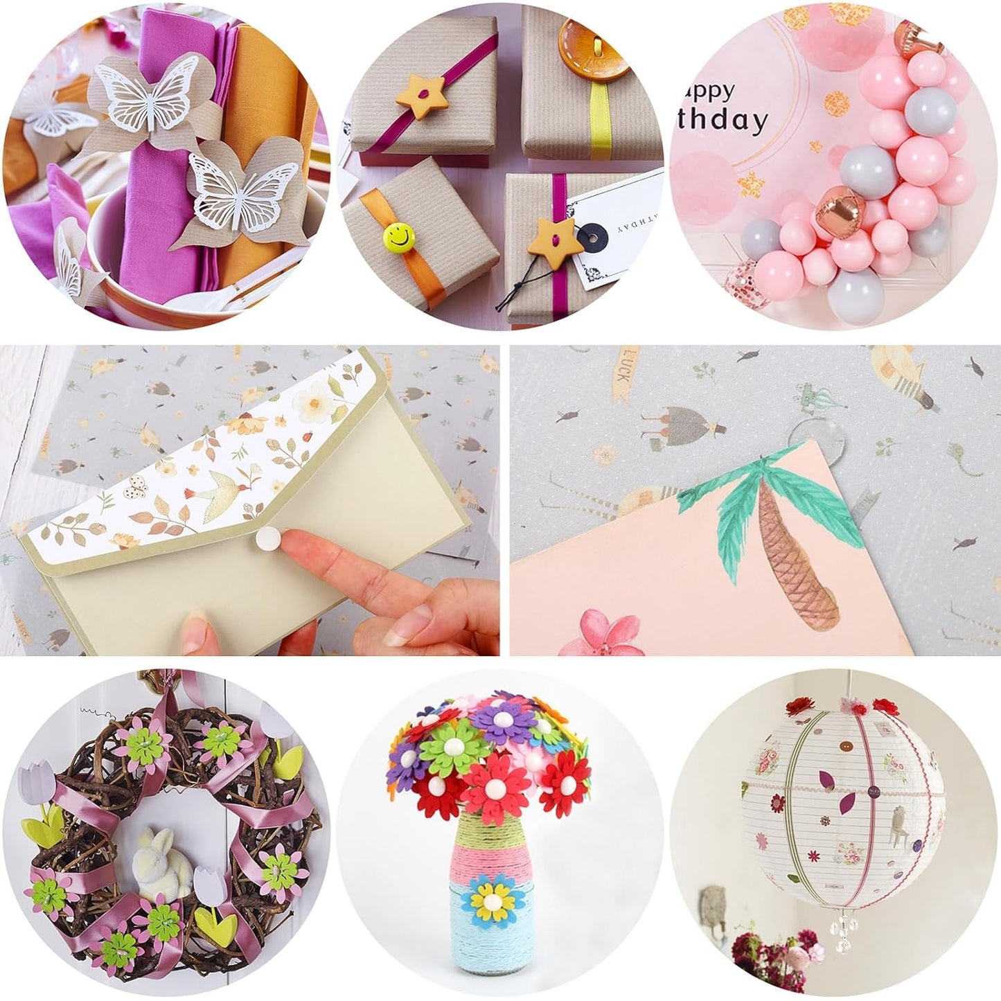 JUNEBRUSHS 350 Pieces Double Sided Sticky Dots, Sticky Tack for Wall Hanging Removable Poster Putty Clear Round Putty No Trace Adhesive Sticky Putty for Balloon Craft DIY Art Office Supplies (10 mm)