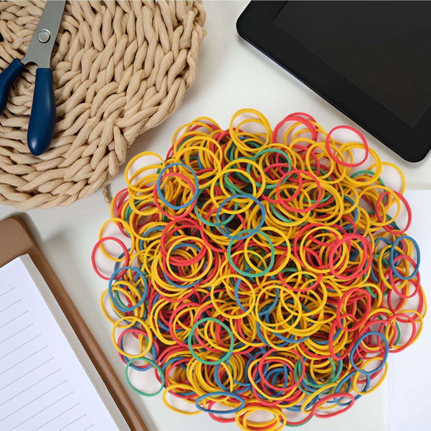 AMUU Rubber Bands 750pcs Colour Elastic Band Size 25mm 1 inch Rubber Bands Small for Office Supplies School Home